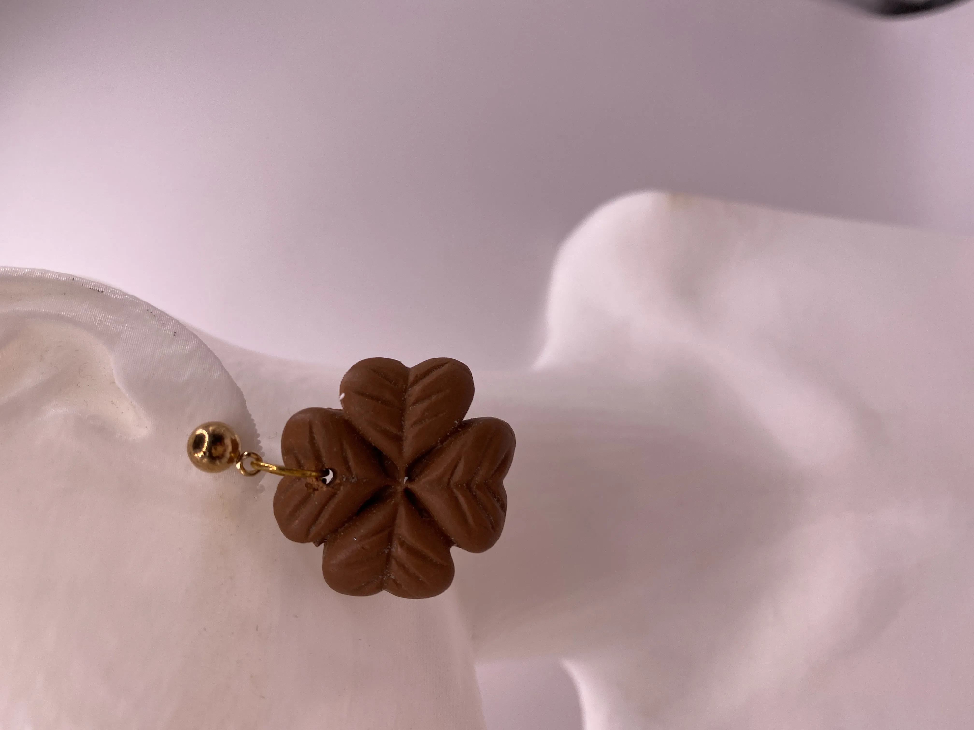 Brown Clover Leaf Designed Dangle Earrings - Jewelry That Brings Luck