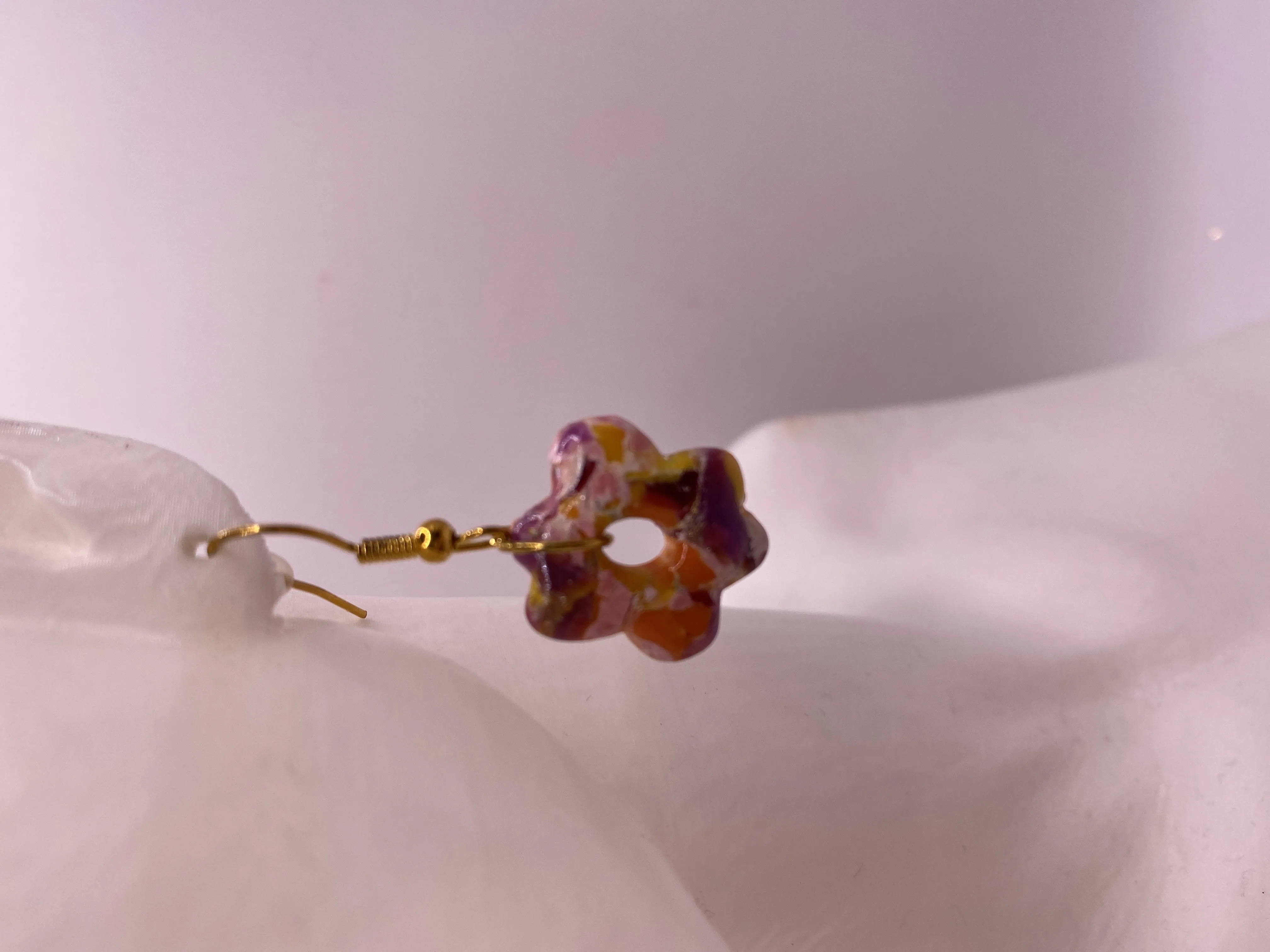 Handmade Polymer Clay Flower and Sphere Designed Colorful Earring Set