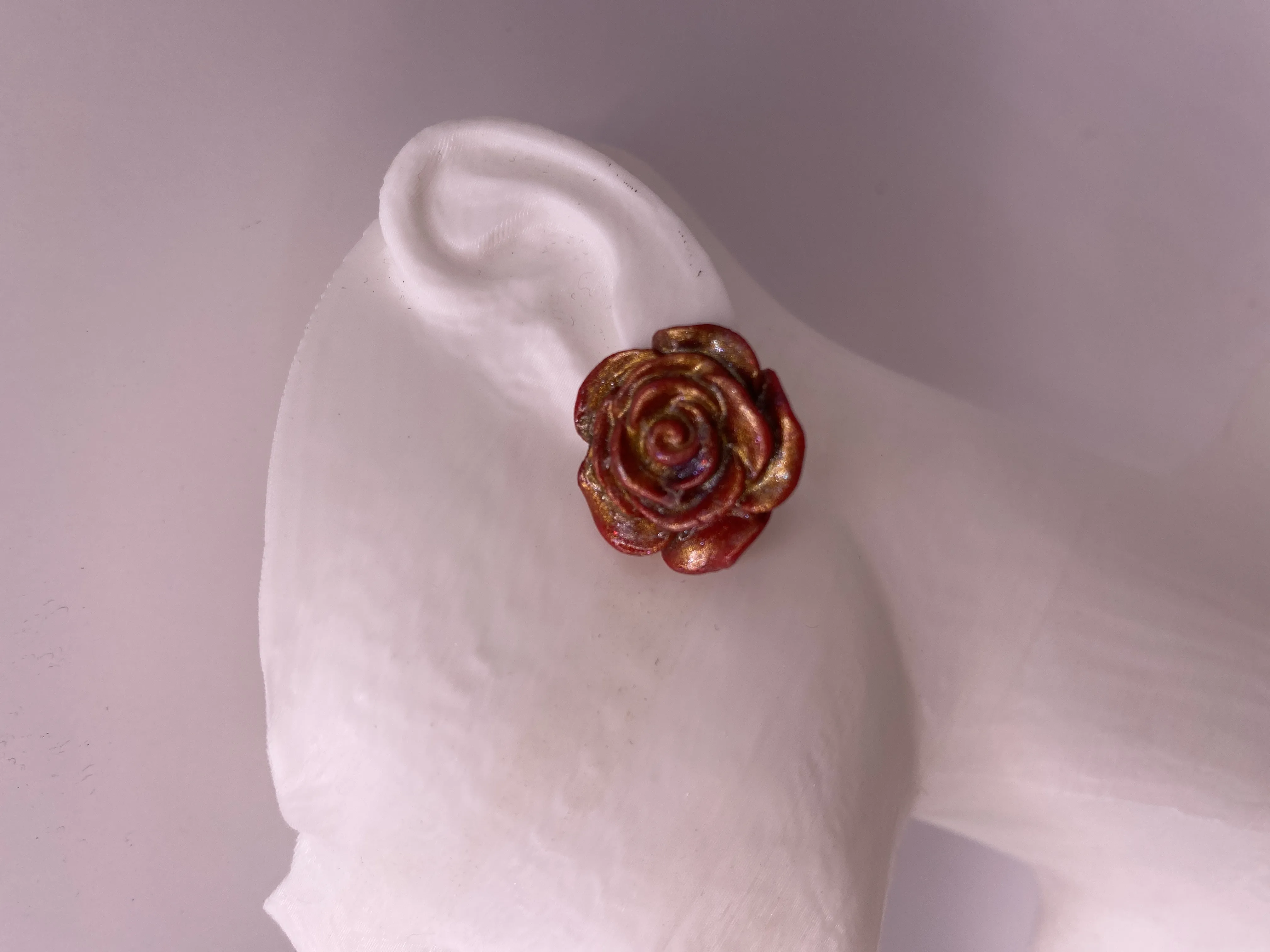 Handmade Red Rose Designed Earring Set | Stylish and Elegant Accessory
