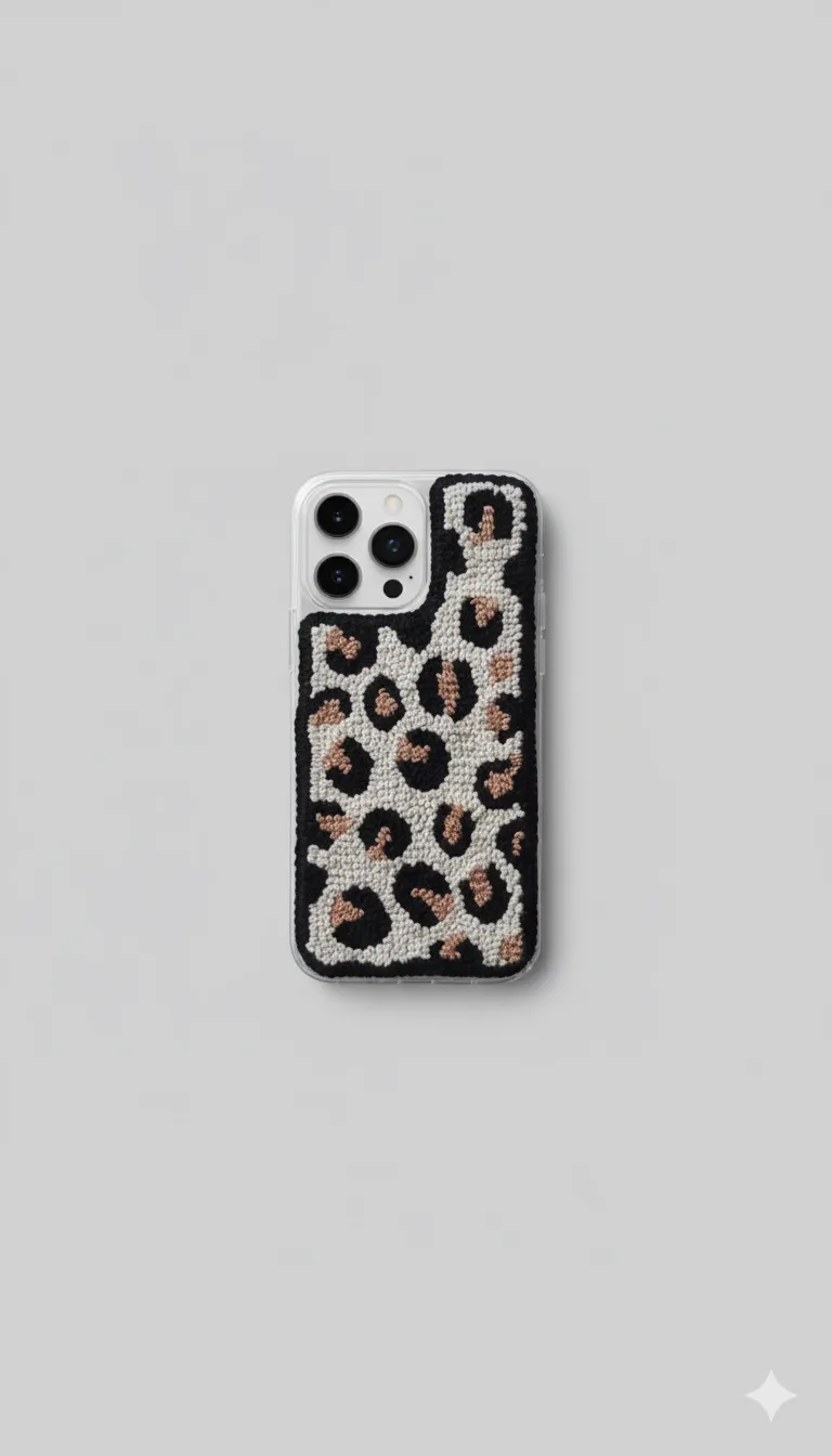  iPhone 16 Pro Max Uyumlu Leopar Desen Punch Telefon Kılıfı