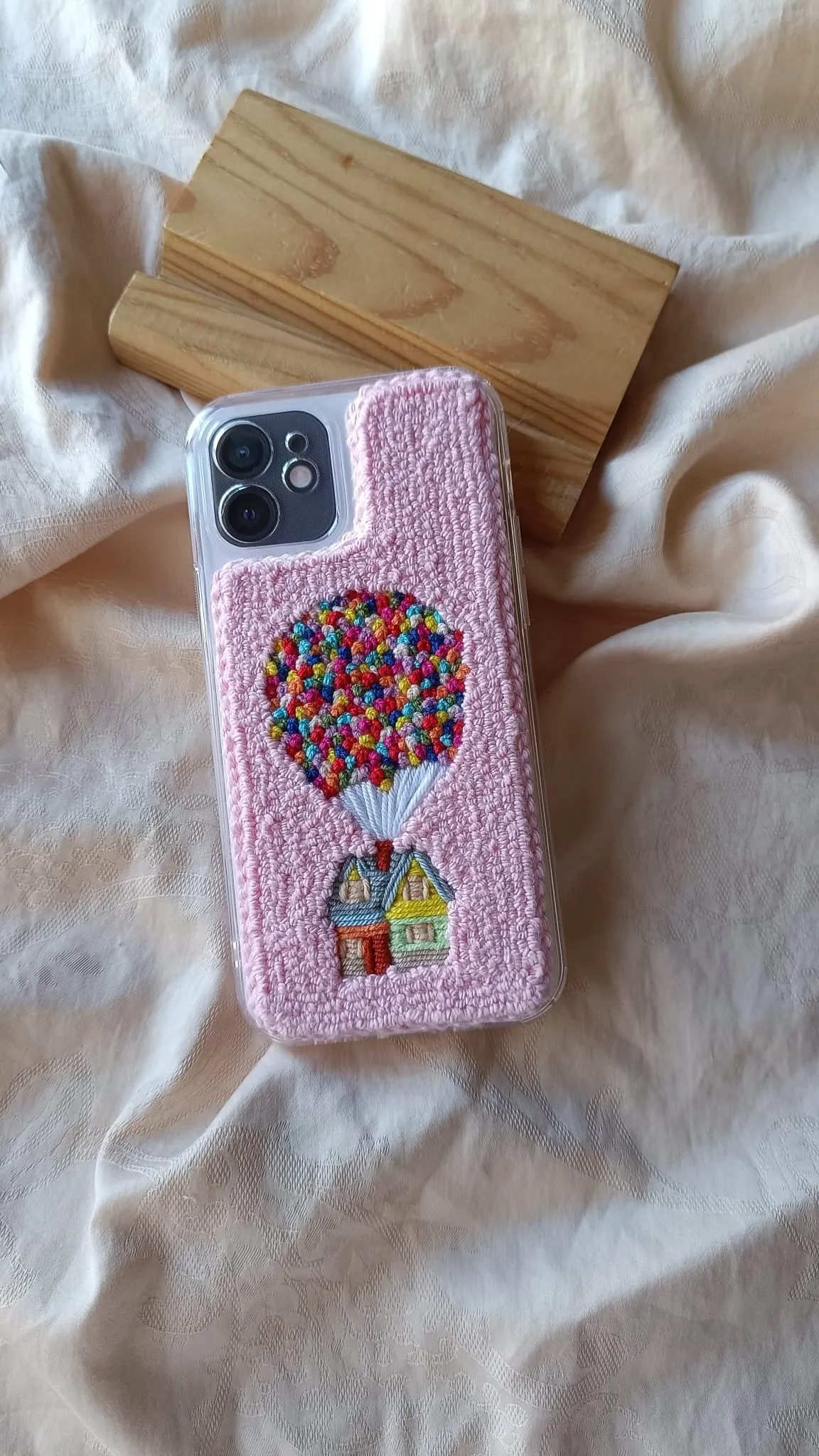 iPhone 12 Pro Max Compatible Handmade Up Patterned Punch Phone Case