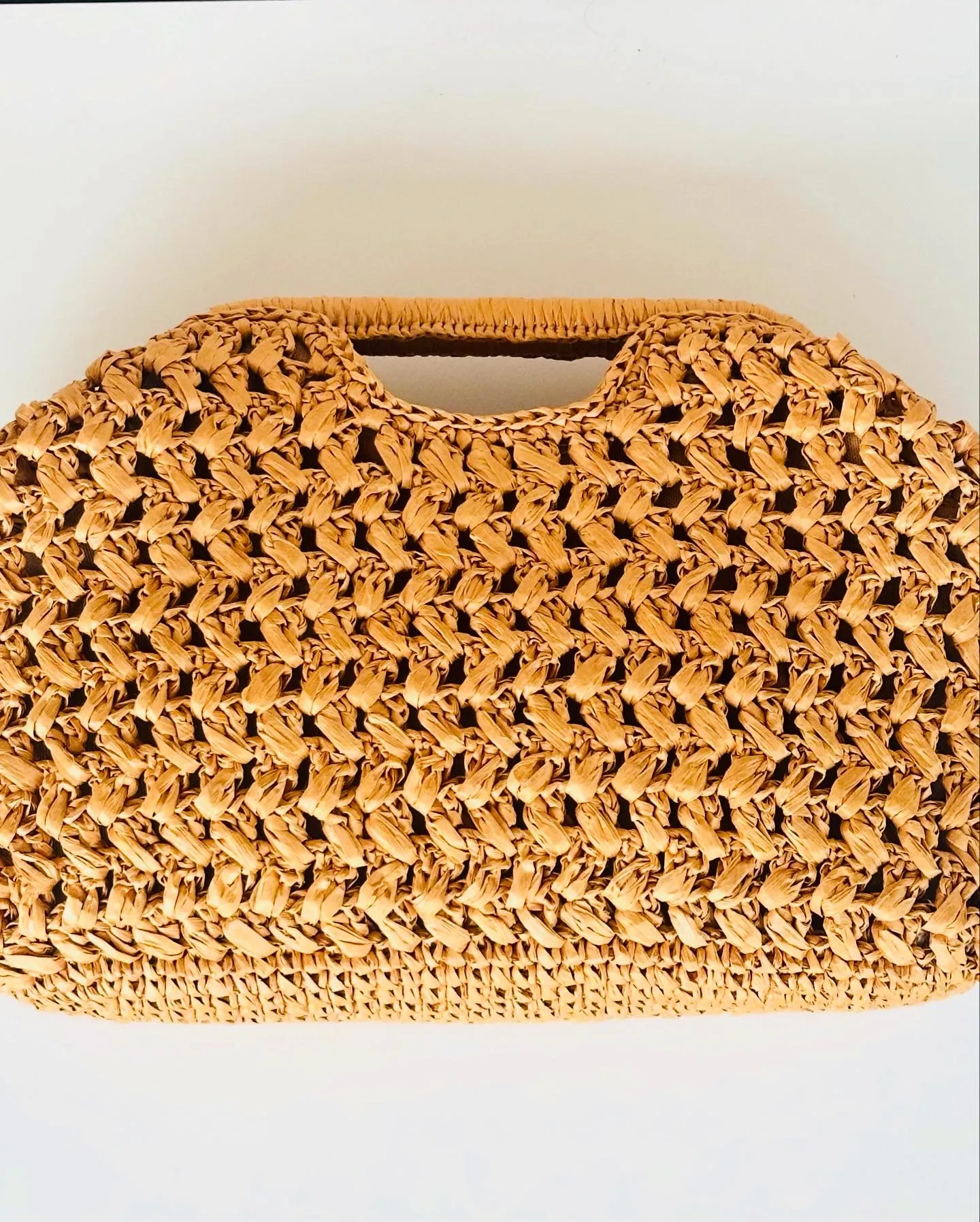 Rafya Mango Model Omuz Çantası - Astarlı Hasır Plaj Çantası