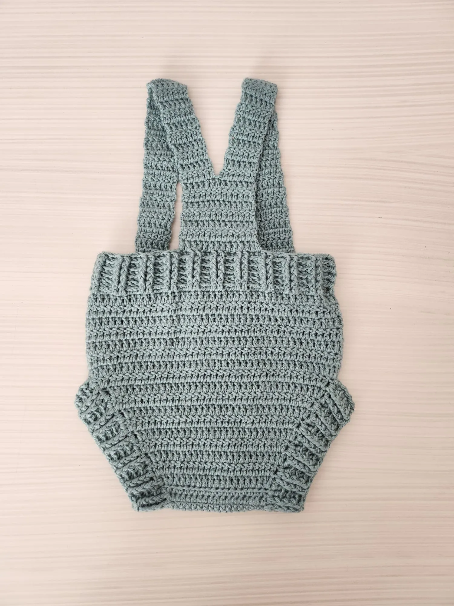 Blue Knitted Baby Jumpsuit 0-3 Months - Photo Shoot Concept Jumpsuit