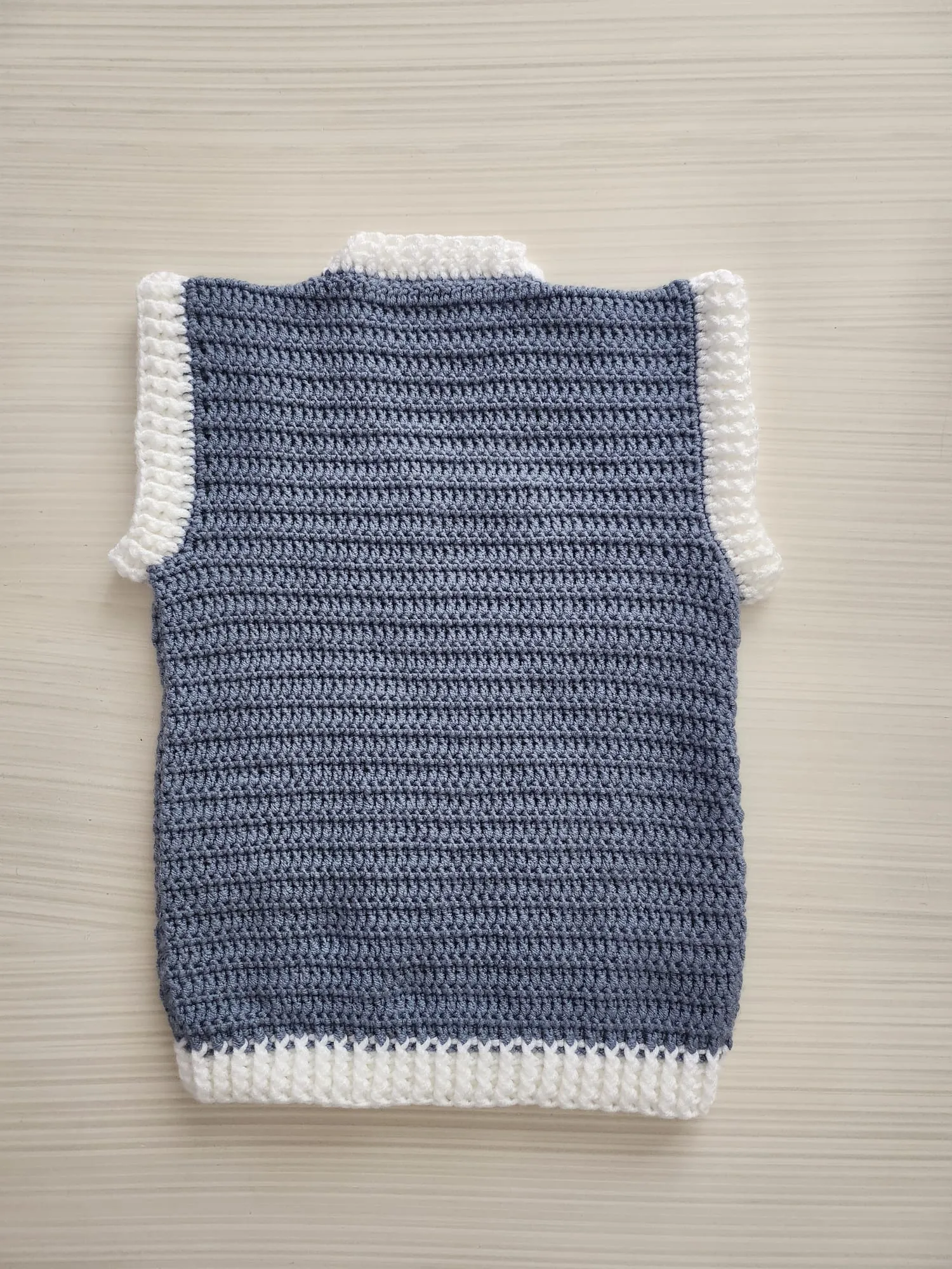 Blue Knitted Pattern 1-1.5 Year Old Baby Boy Sweater - Handmade
