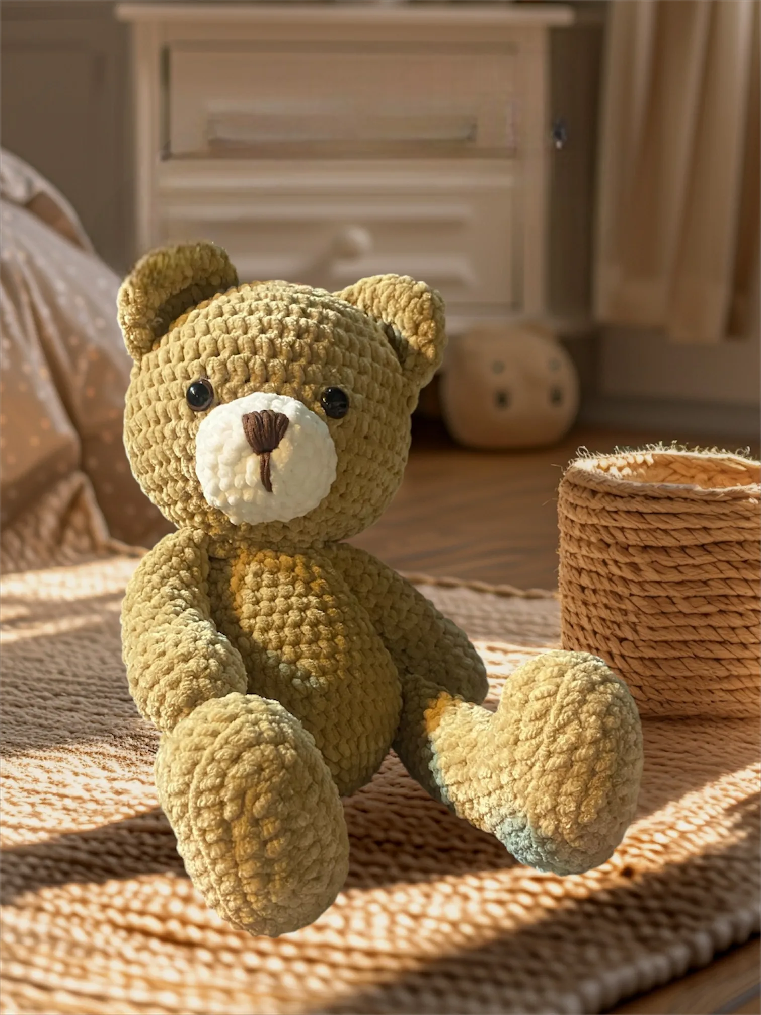 Gift Velvet Yarn Knitted Teddy Bear Toy - Amigurumi Doll