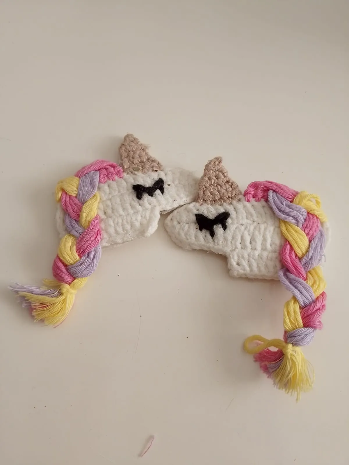 Unicorn Patterned Knitted Clasp Hair Clip - Handmade Hair Accessory