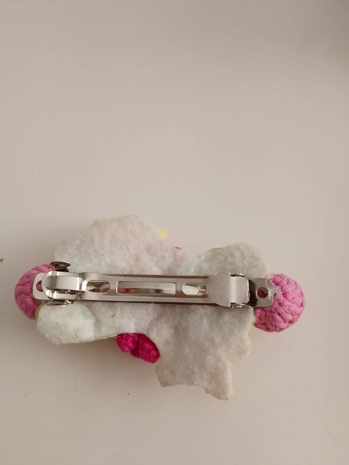 Braided Pink Flower Claw Hair Clip - Handmade