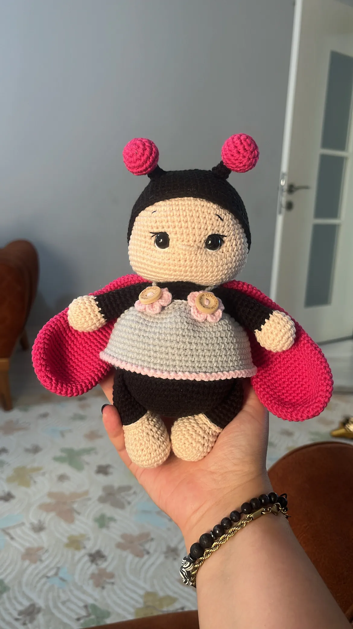 Knitted Amigurumi Ladybug Toy Doll - Handmade Gift