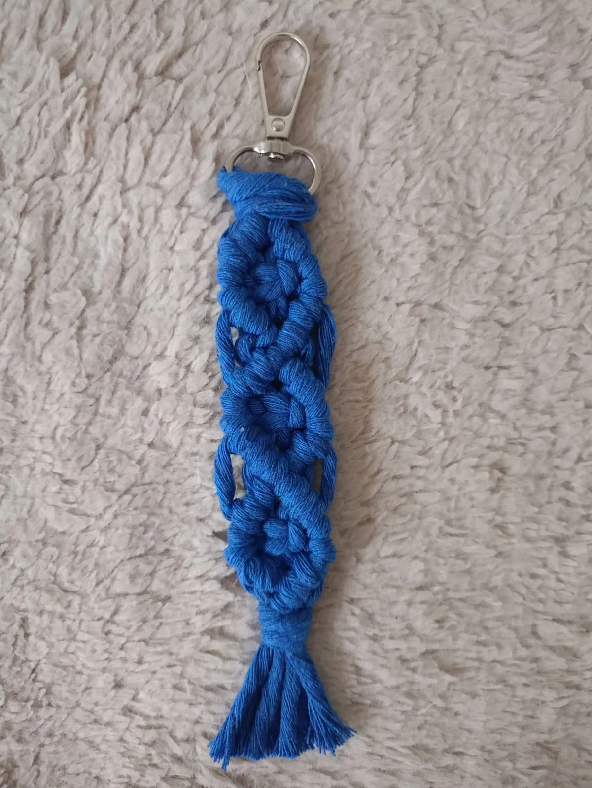 20 Pieces Navy Blue Macrame Keychain - Handmade Decorative Key Accessory