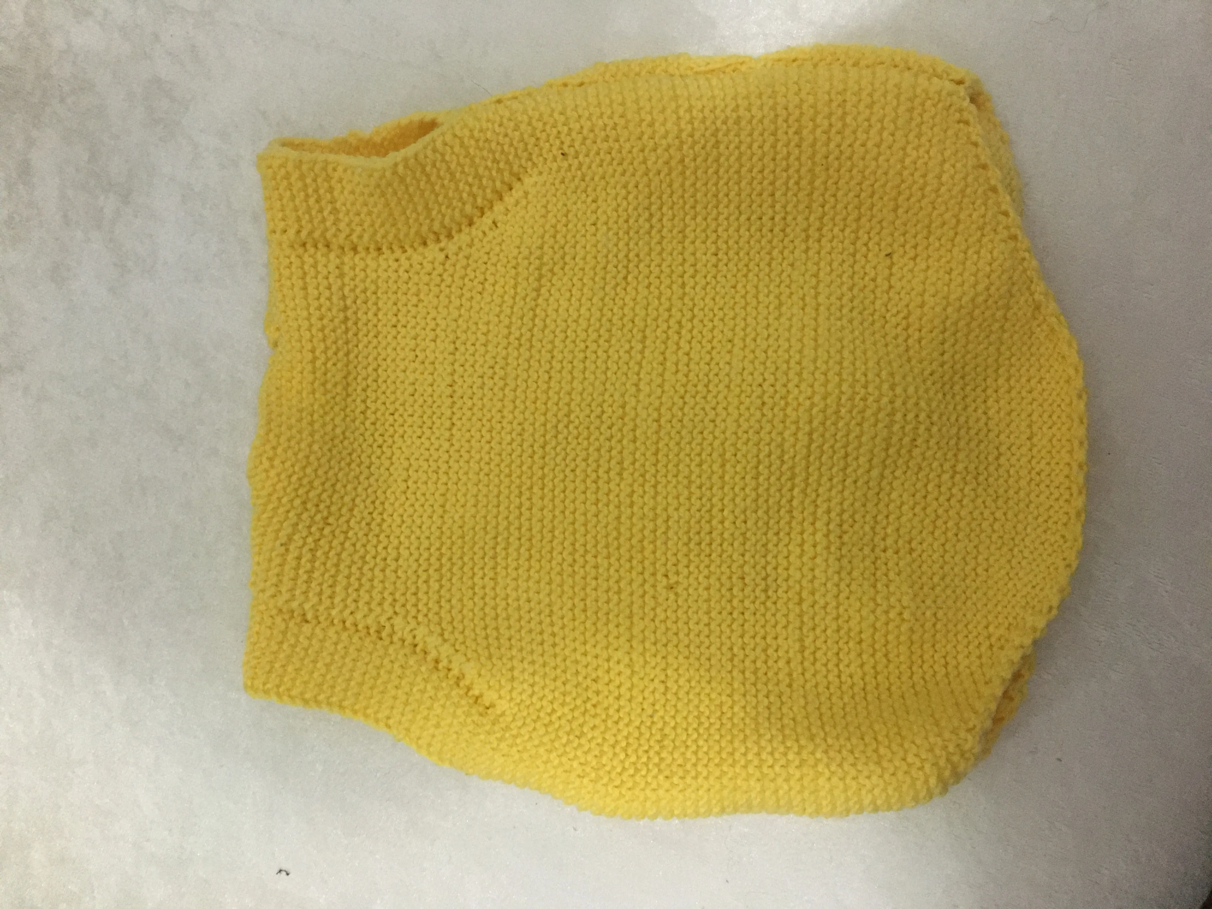 Yellow Knitted Baby Vest - Buttoned, Special Design and Handmade