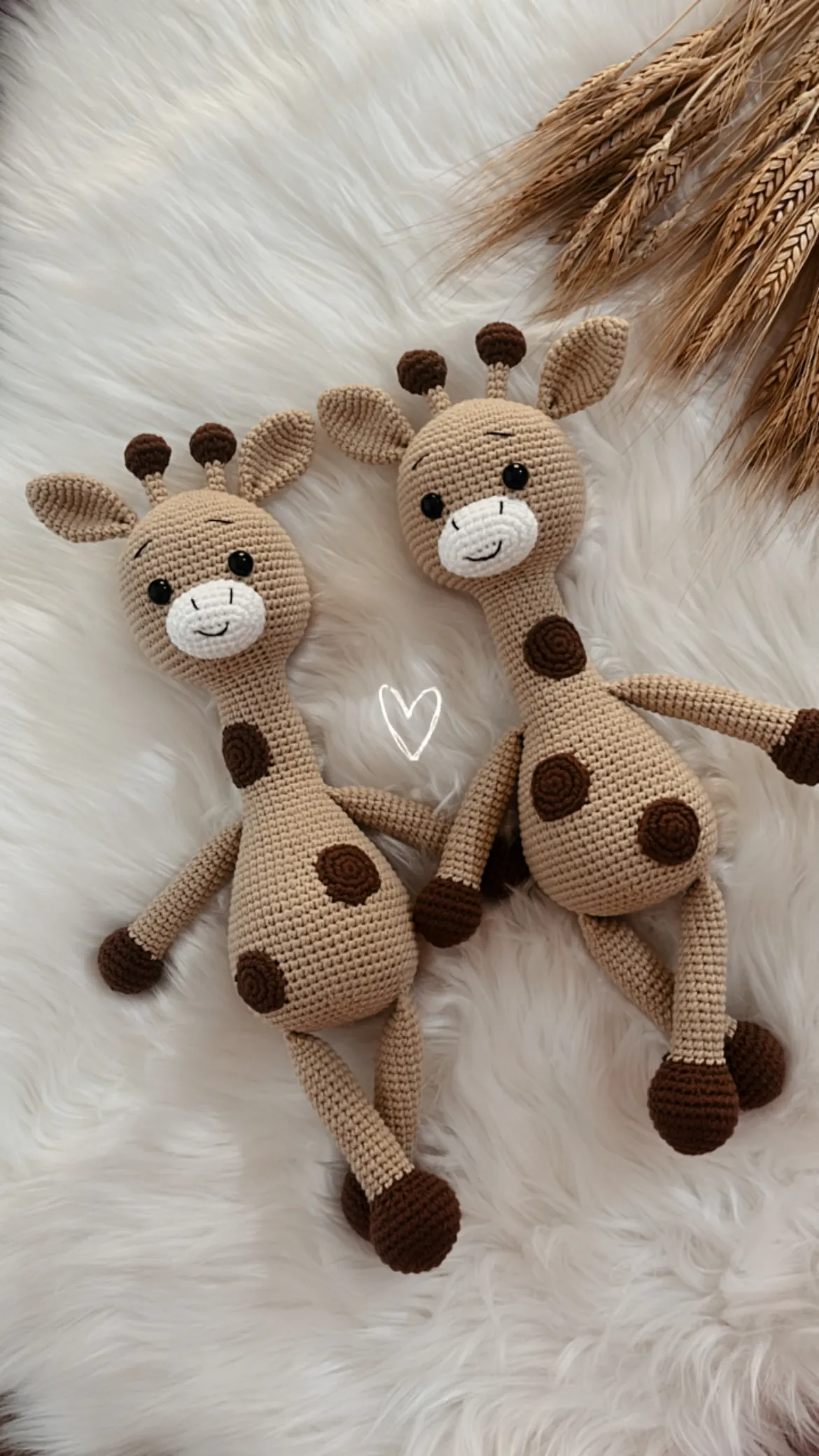 Beige Amigurumi Giraffe Toy - Hand Knitted Cute Baby Gift