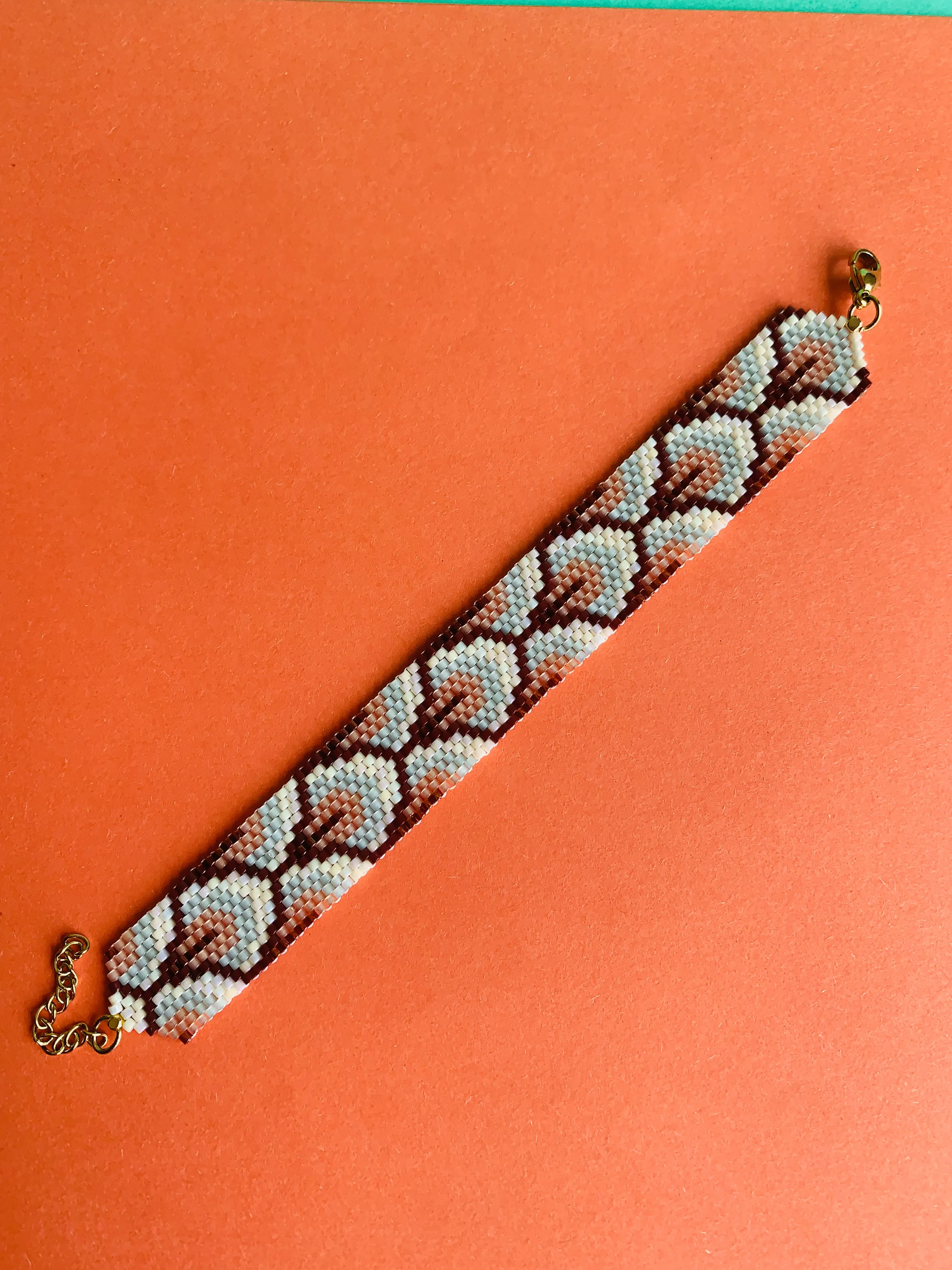 Geometric Patterned Miyuki Bead Bracelet - Handmade Special Design