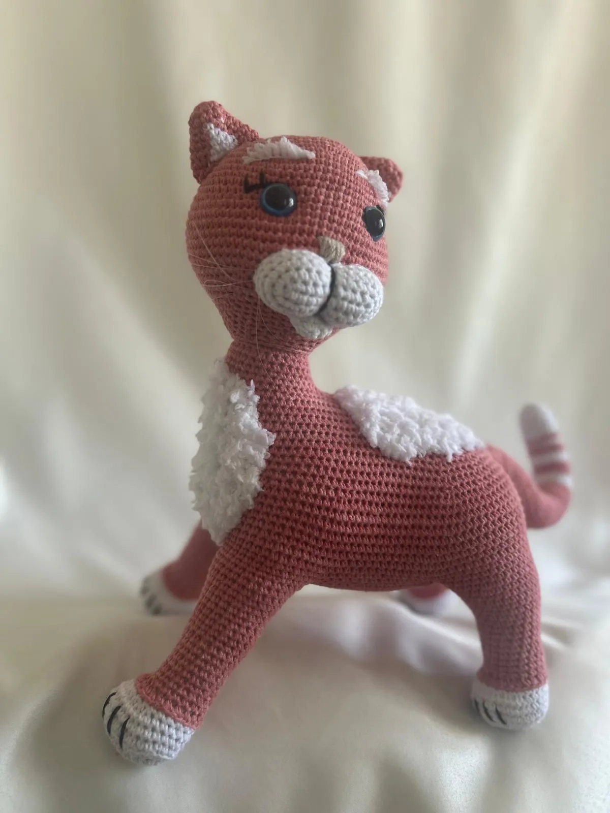 Pembe Örgü Kedi Amigurumi Oyuncak Bebek - El Emeği Hediyelik