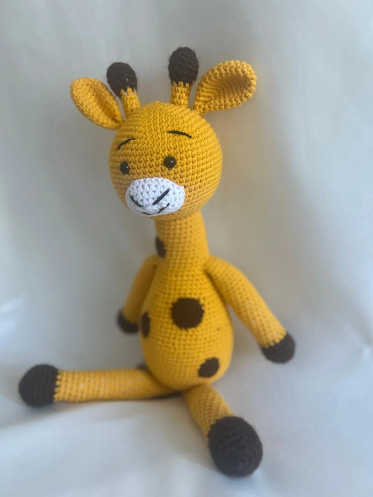 Yellow Amigurumi Giraffe Toy Doll - Handmade Knitted Sleep Companion