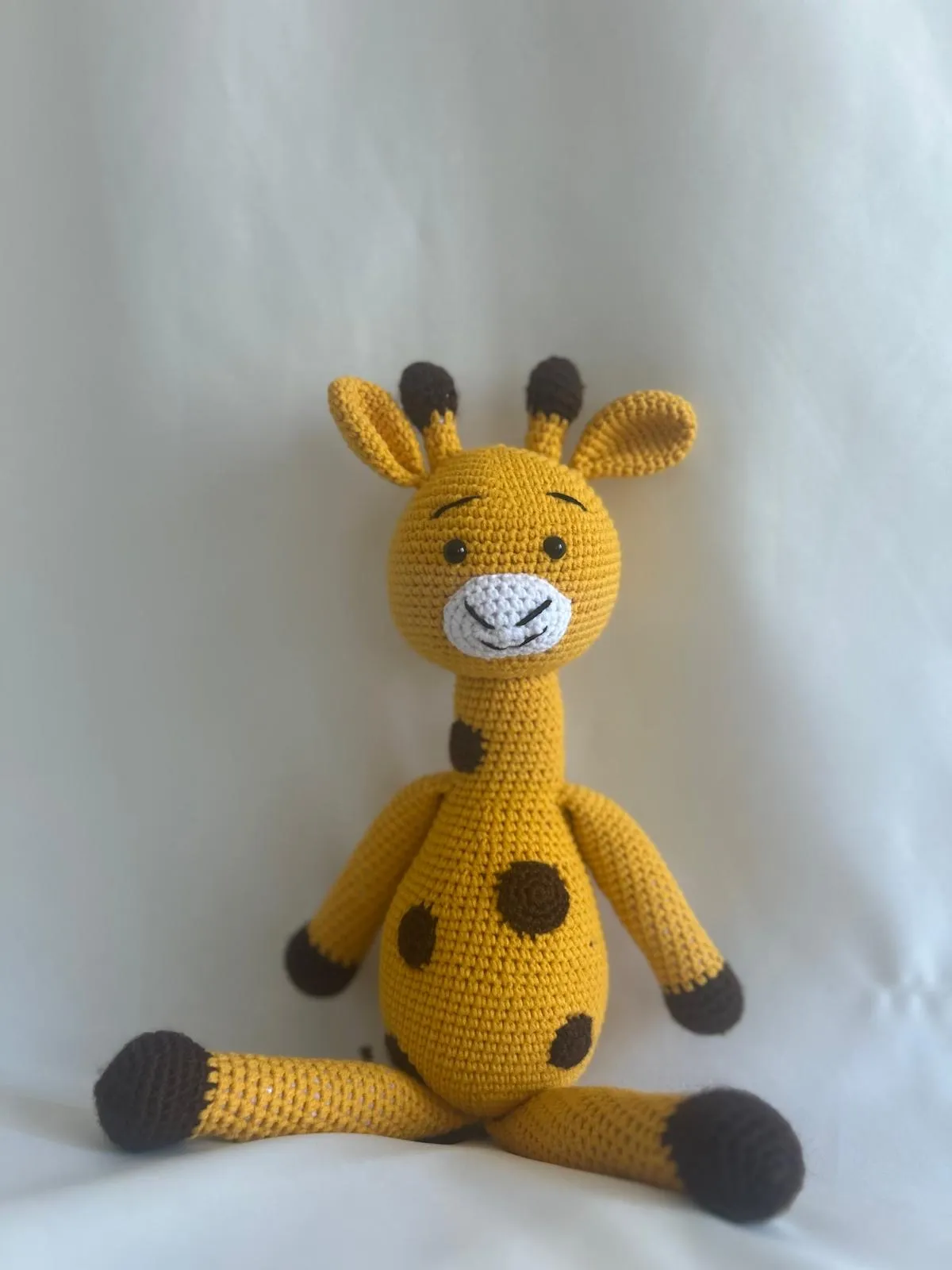 Yellow Amigurumi Giraffe Toy Doll - Handmade Knitted Sleep Companion