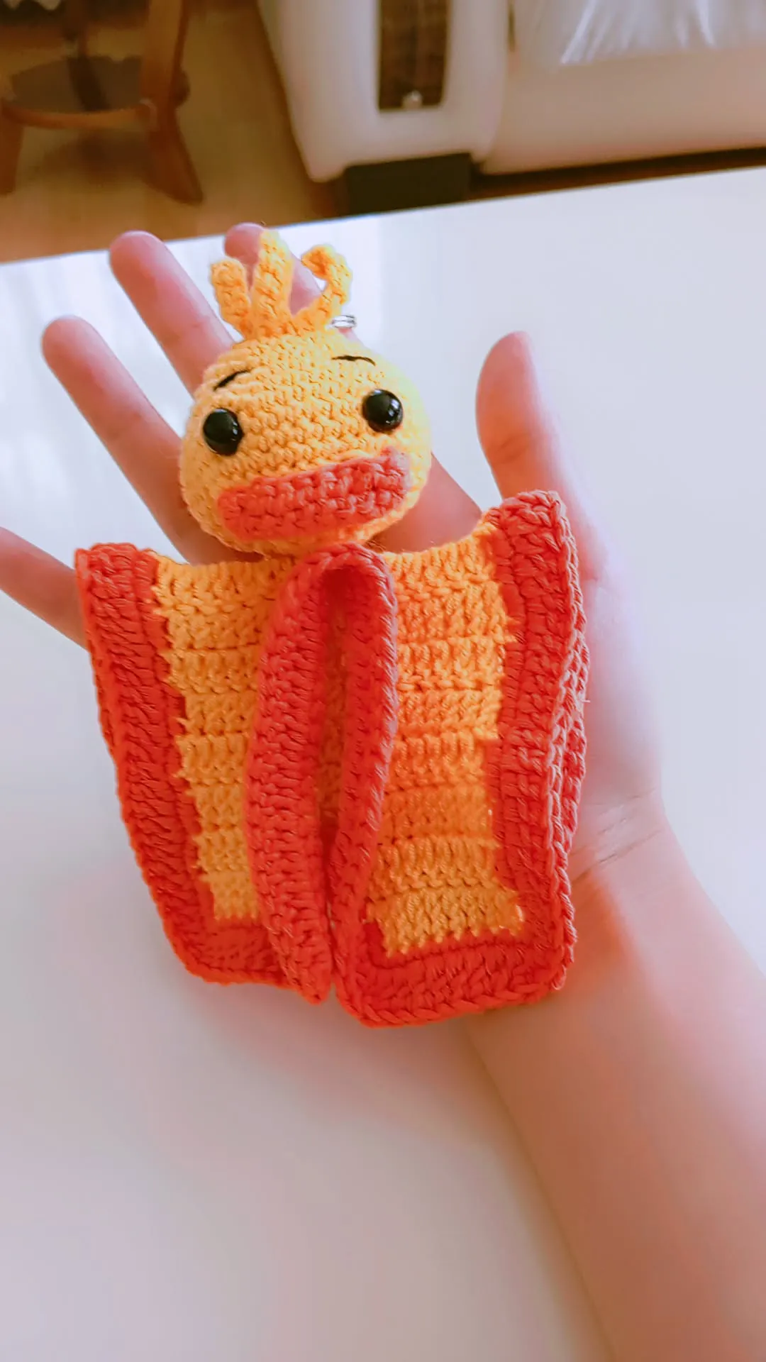 Yellow Duck Keychain - Handmade Amigurumi Toy Doll
