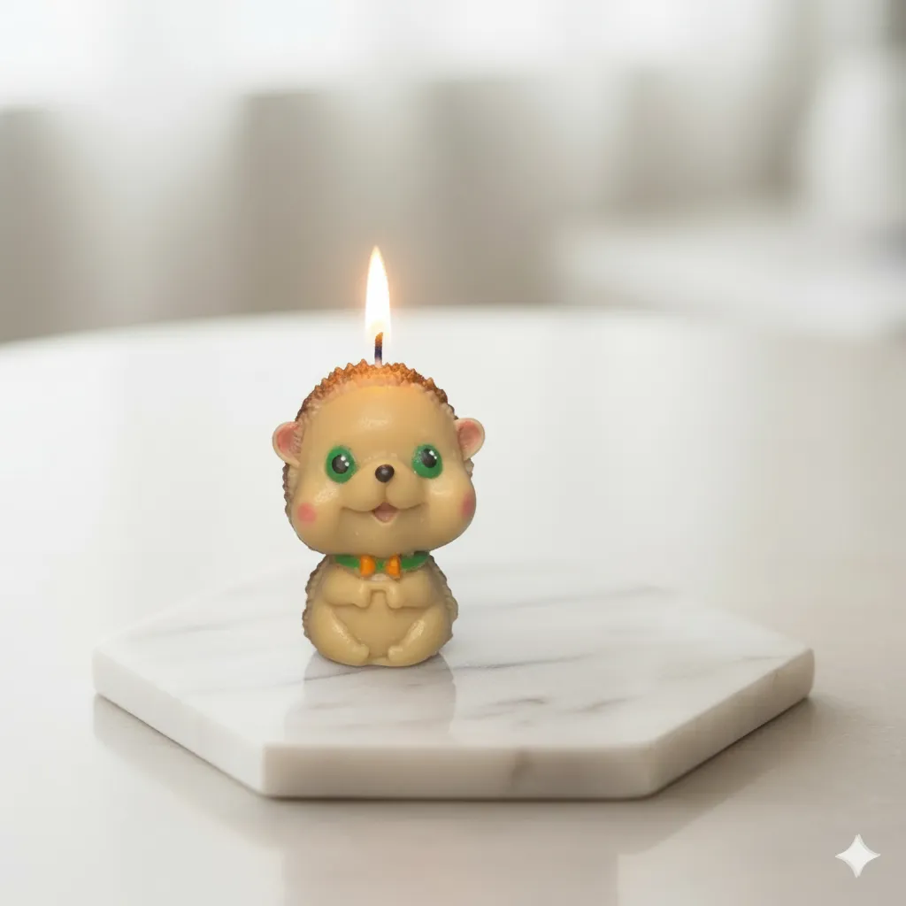 Sevimli Kirpi Figürlü Dekoratif Mum