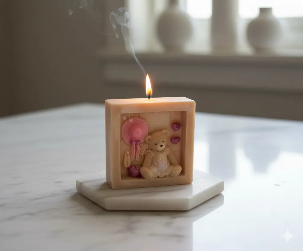 Ayıcıklı Dekoratif Mum - Huggy Bear Mum - El Yapımı Kokulu Özel Mum