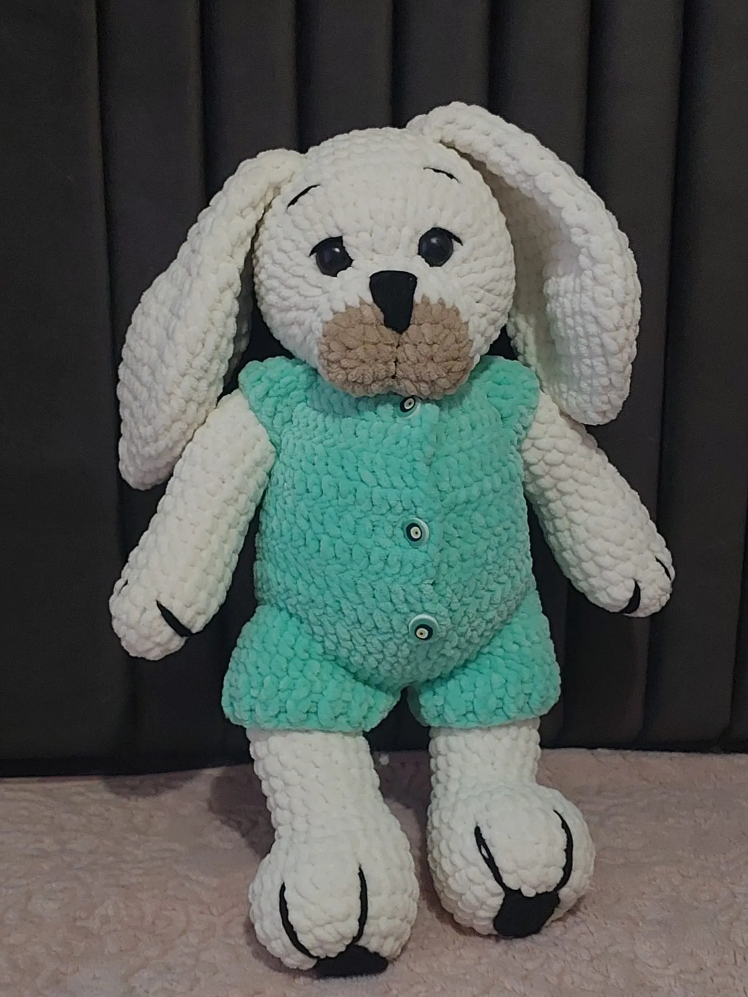 Velvet Yarn Knitted Dog Shaped Toy Doll - Handmade