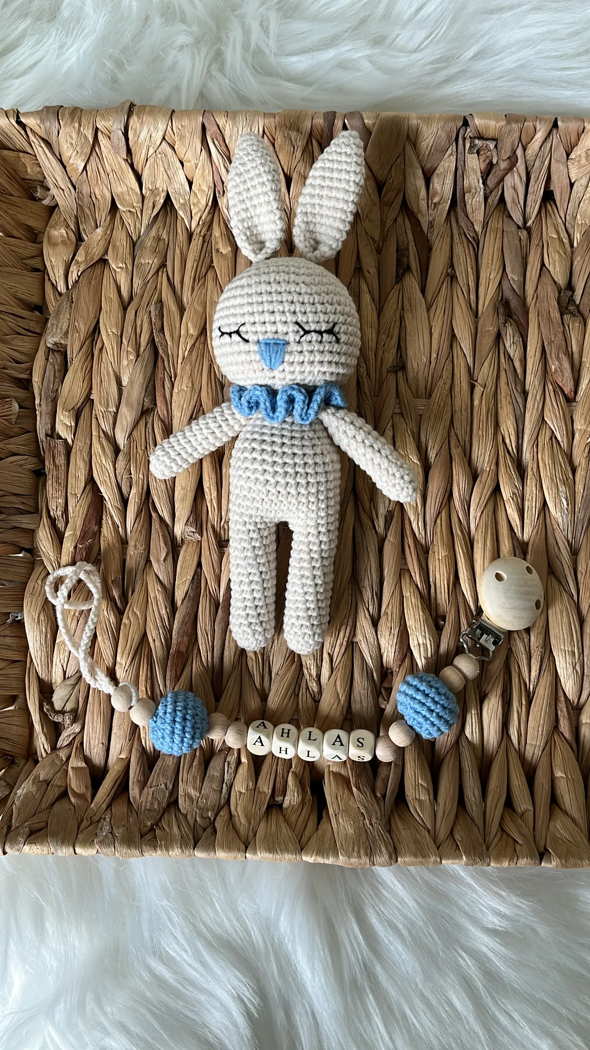 Amigurumi Fındık Rengi Tavşan Oyuncak Seti - El Yapımı Bebek Hediyesi