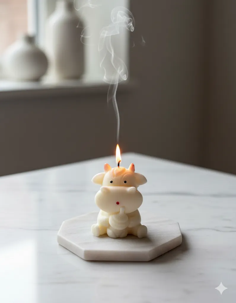 Bebek İnek Şeklindeki Mum