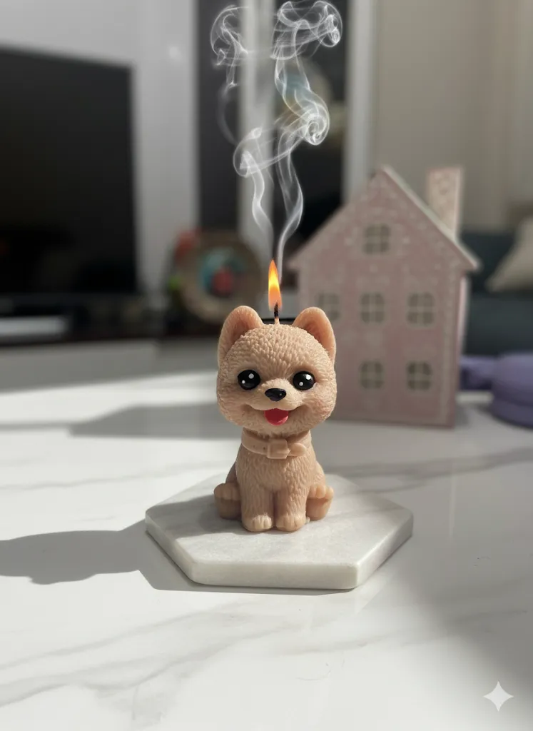 Köpek şeklindeki Mum