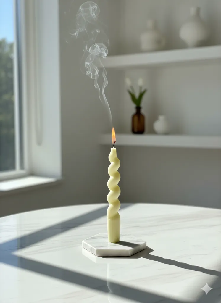 Uzun Açık Sarı Mum