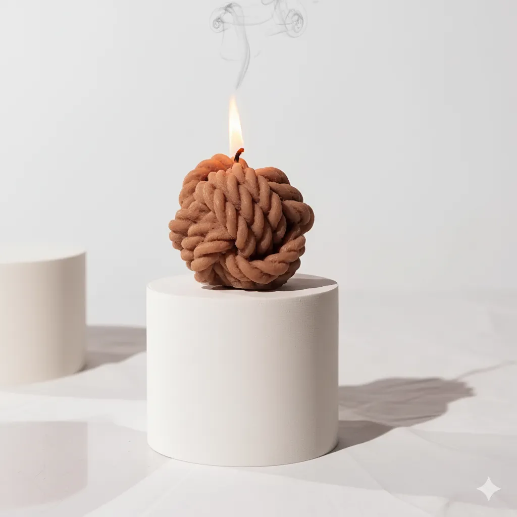 Yumak Şeklinde Kahverengi Mum