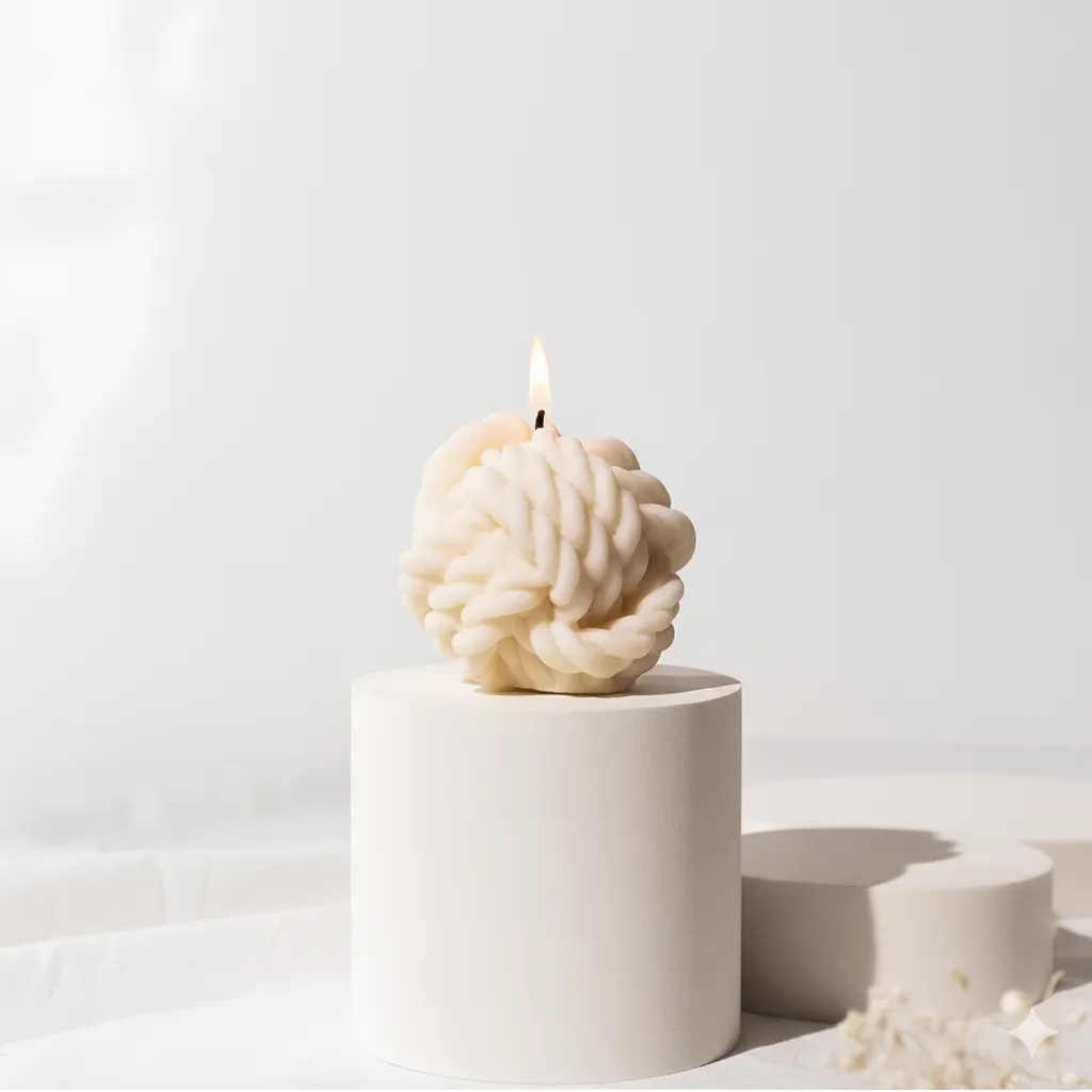 White Ball Shaped Candle