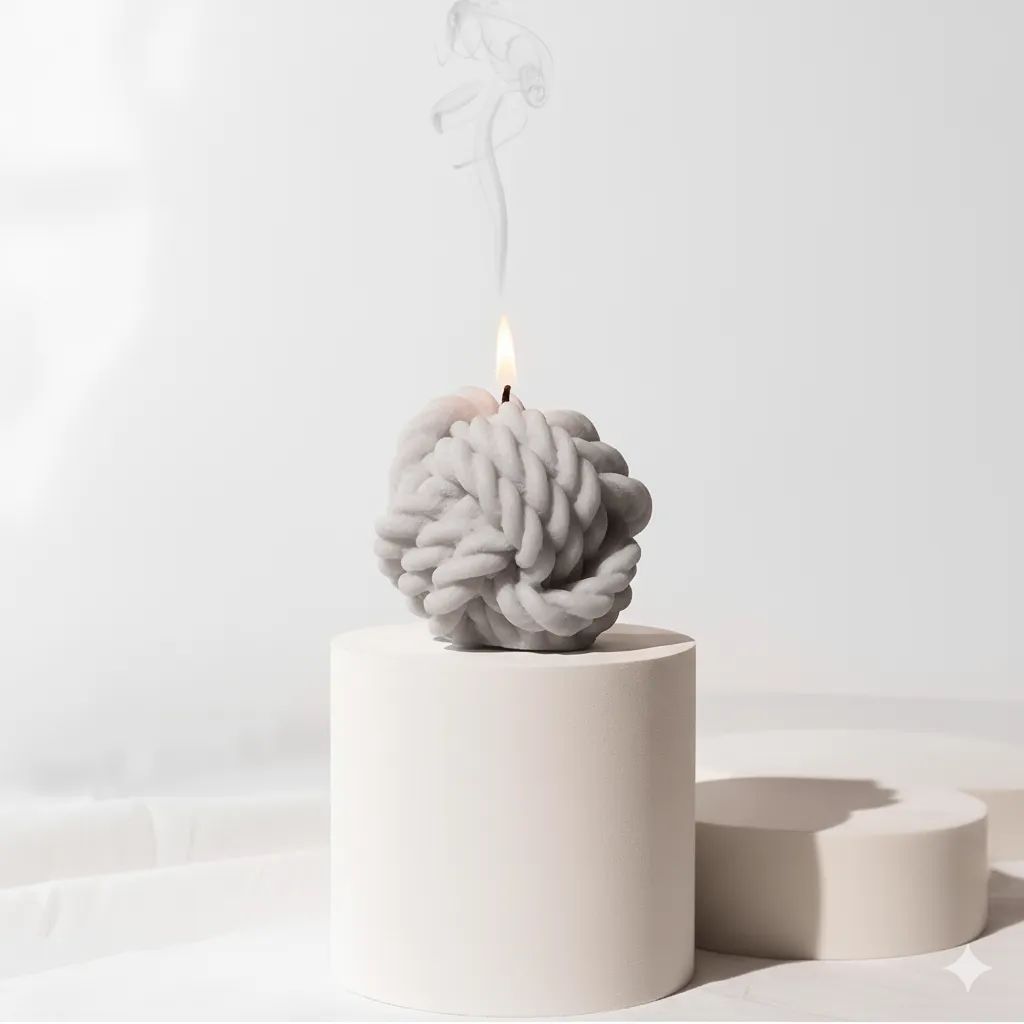 Grey Ball Shaped Candle