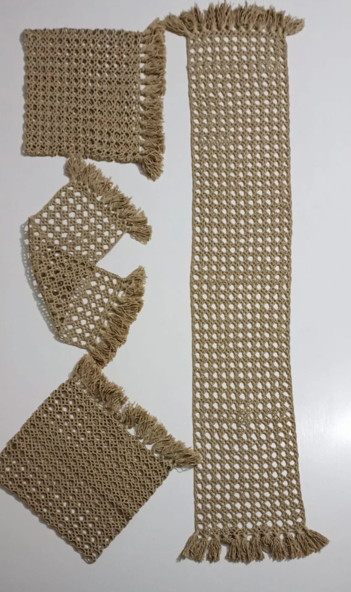 Jute Table Runner and Cushion Cover Set - Bohemian Style Handmade