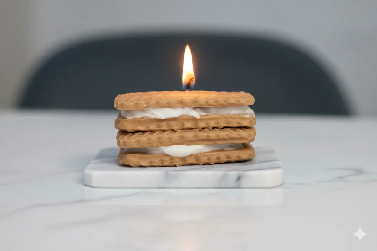 Bisküvi Görünümlü Dekoratif Mum