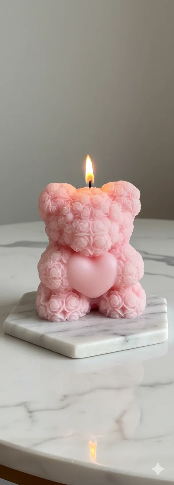 Pembe Ayıcık Dekoratif Mum