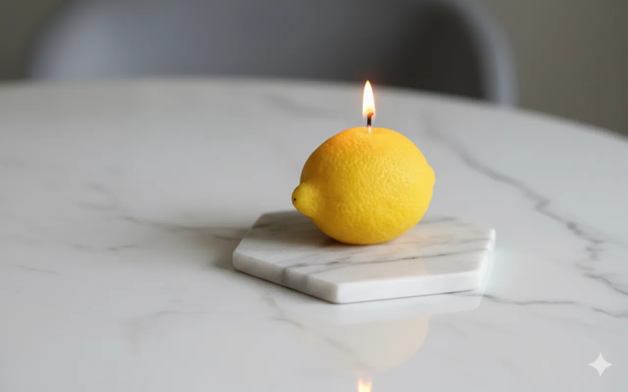 Limon Görünümlü Dekoratif Mum