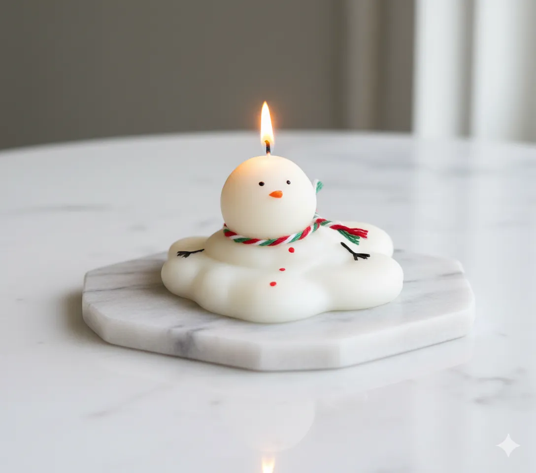 Melting Snowman Candle
