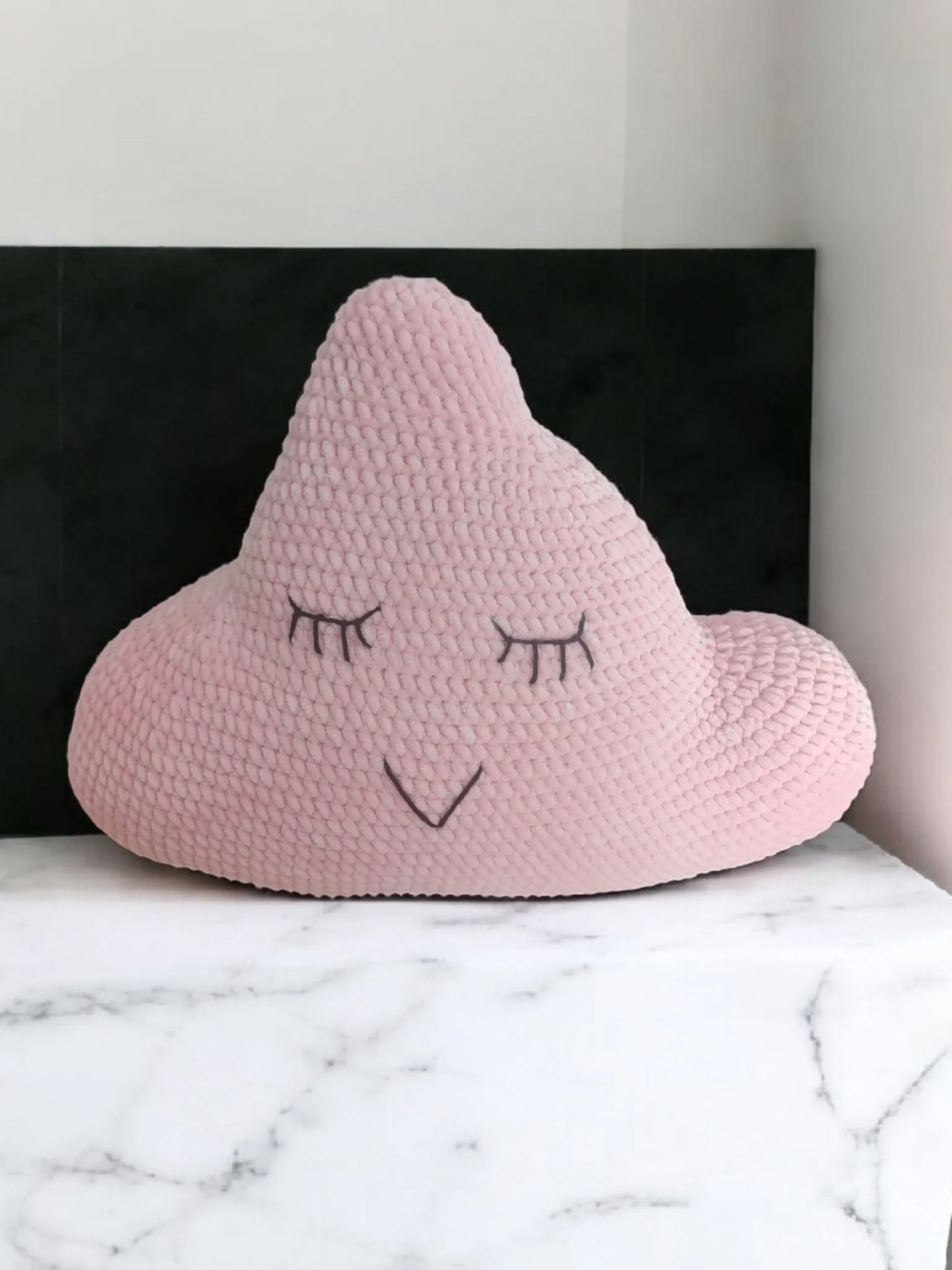 Pembe Peluş Bulut Yastık - Bebek ve Çocuk Odası Dekorasyonu