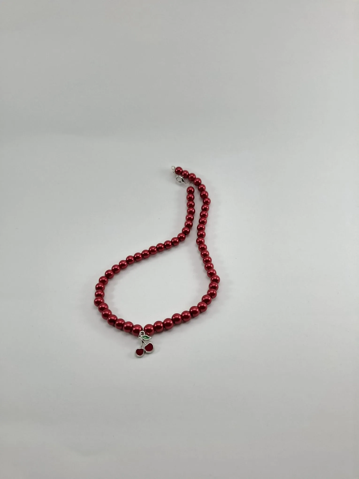 Red Beaded Cherry Figured Necklace - Stylish and Elegant Design
