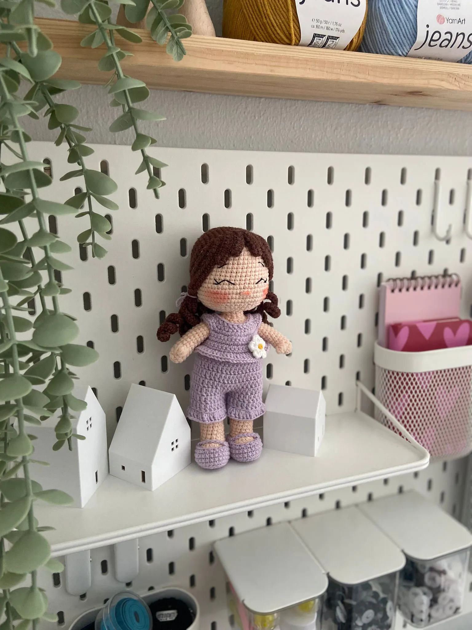 Amigurumi Oyuncak Bebek - Lila El Örgüsü Pamuk İplikten Sevimli Oyuncak