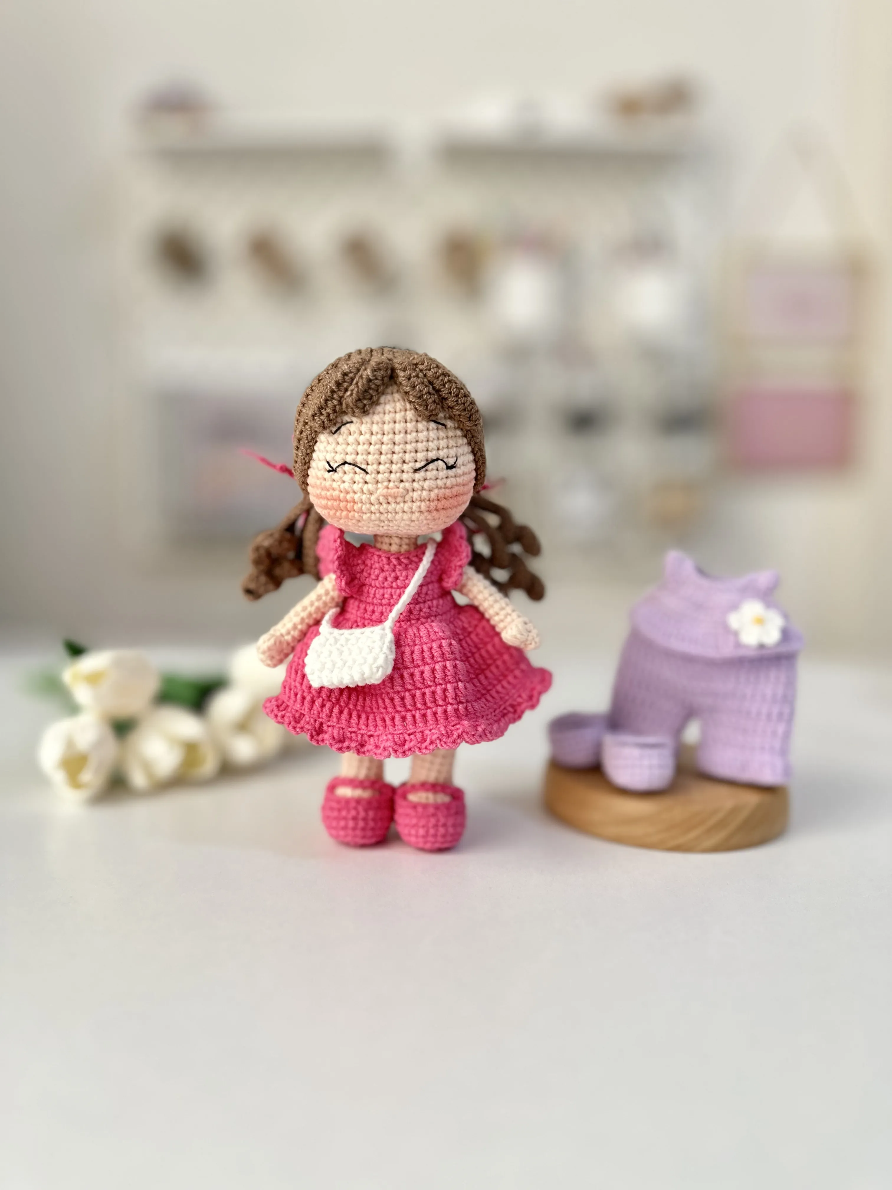 Amigurumi Erva Bebek - El Örgüsü Oyuncak Bebek ve Yedek Kıyafet