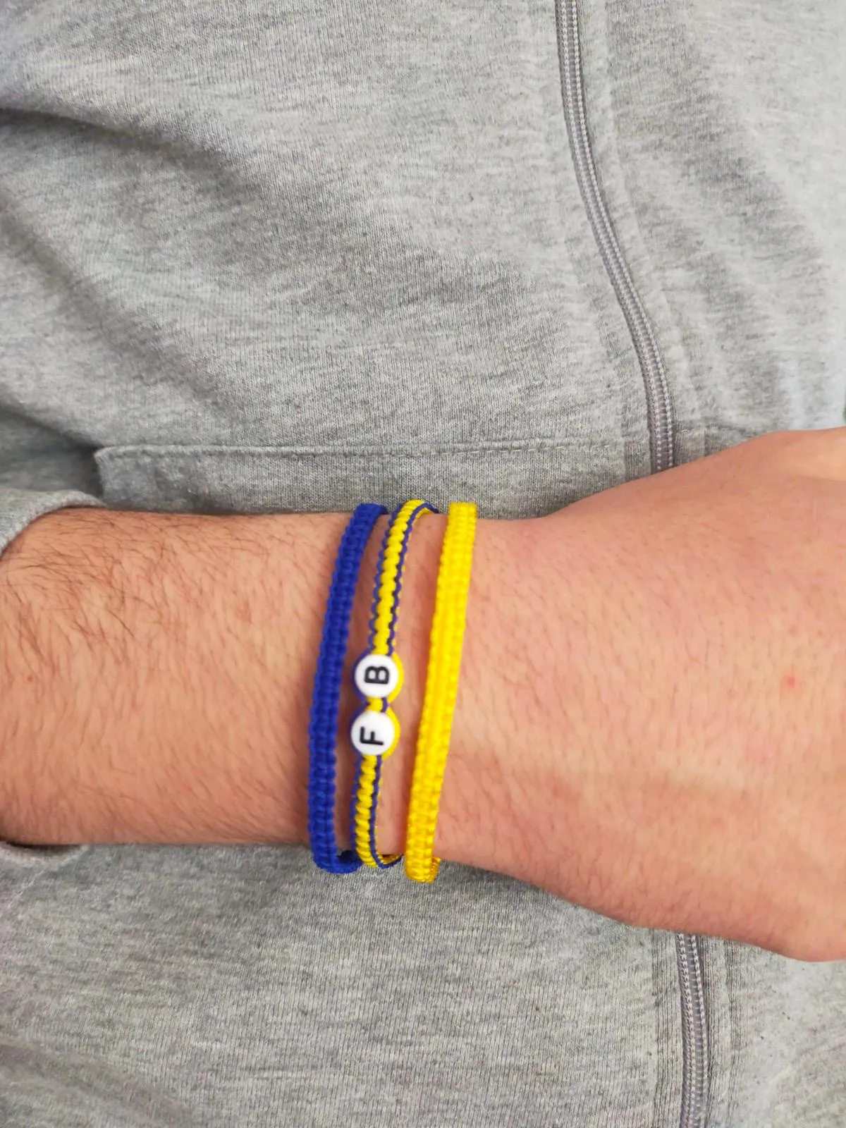 Fenerbahçe Fan Macrame Bracelet Set - Yellow Navy Colors