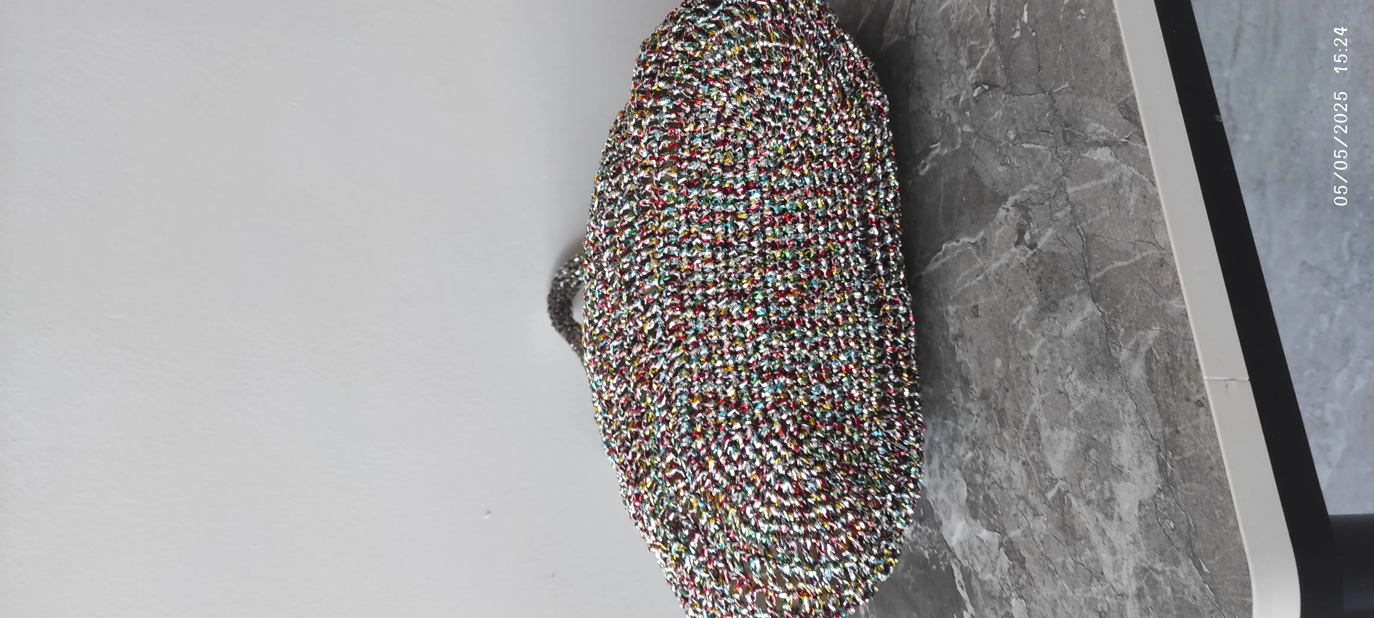 Colorful Metallic Yarn Knitted Beach Bag - Large Capacity and Stylish Design