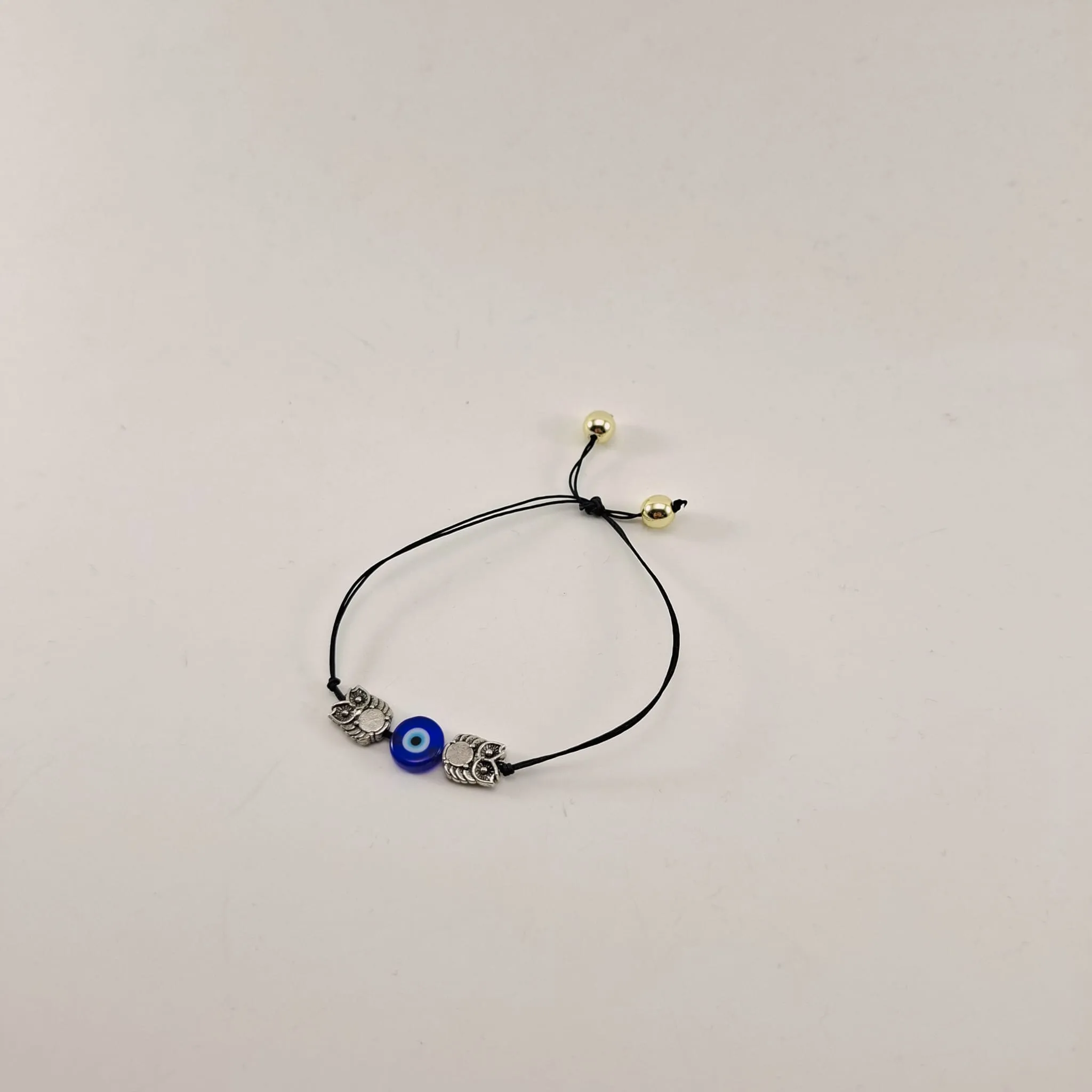 Owl Figured Drawstring Evil Eye Adjustable Bracelet 3-Piece Set