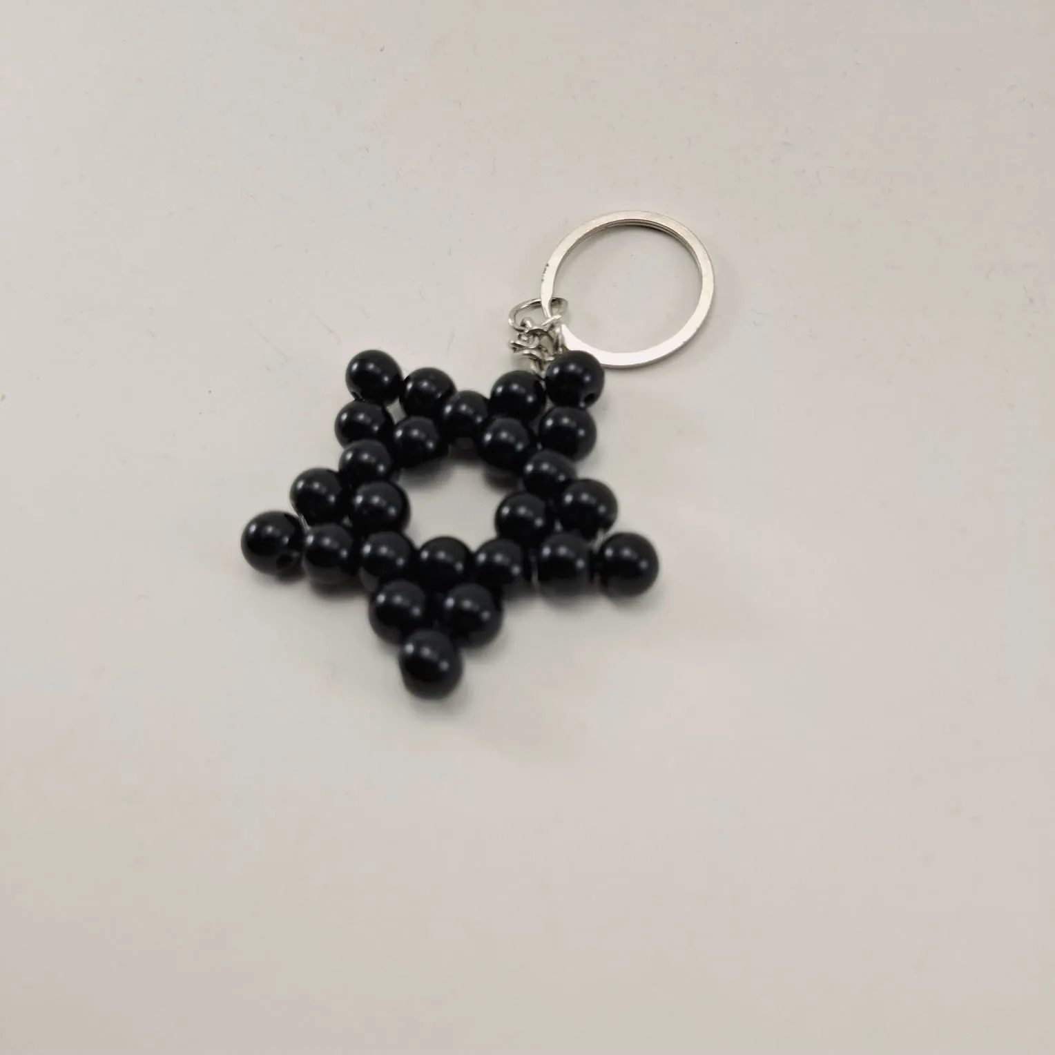 Pearl Beaded Keychain Black