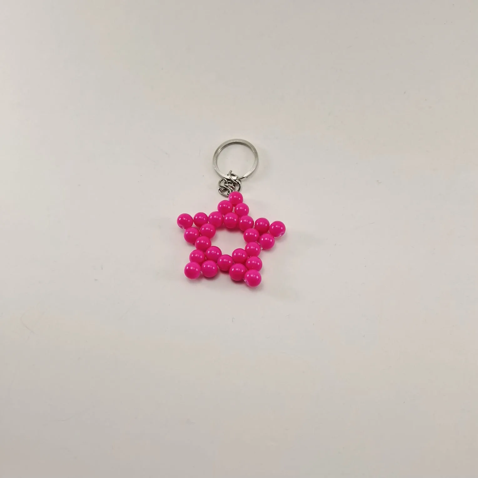 Pearl Bead Star Keychain Pink