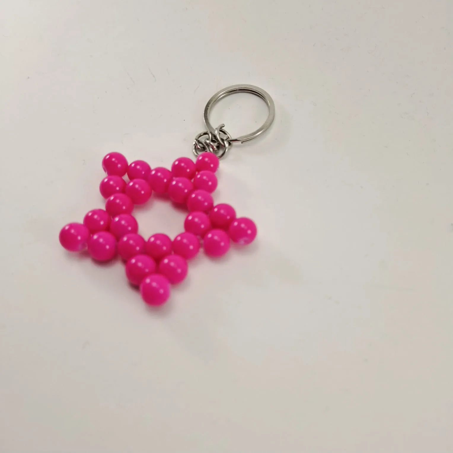 Pearl Bead Star Keychain Pink