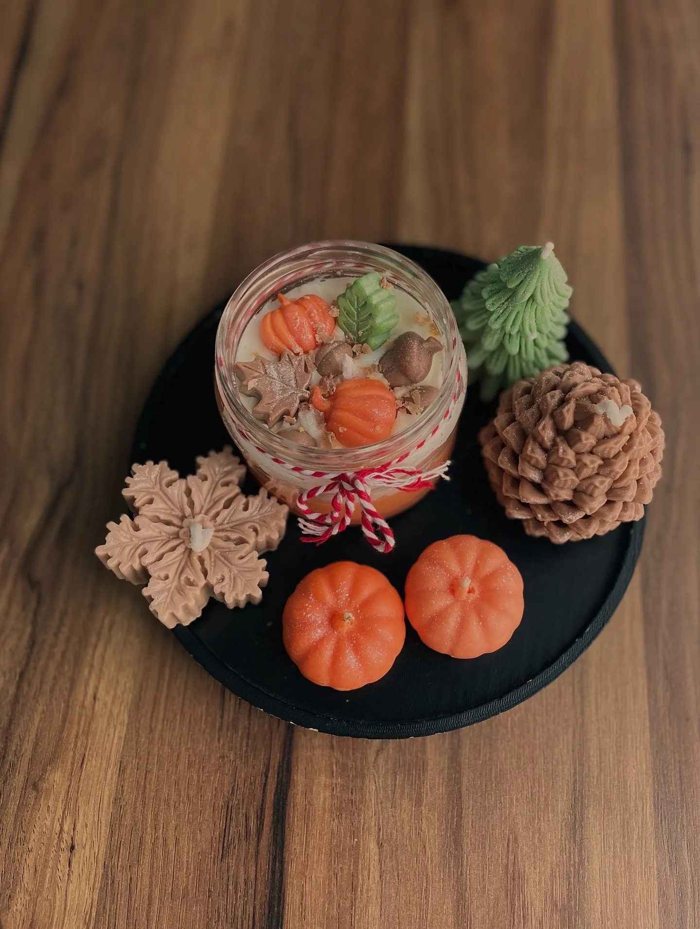Pumpkin and Pine Cone Themed Soy Wax Candle Set - Autumn Breeze
