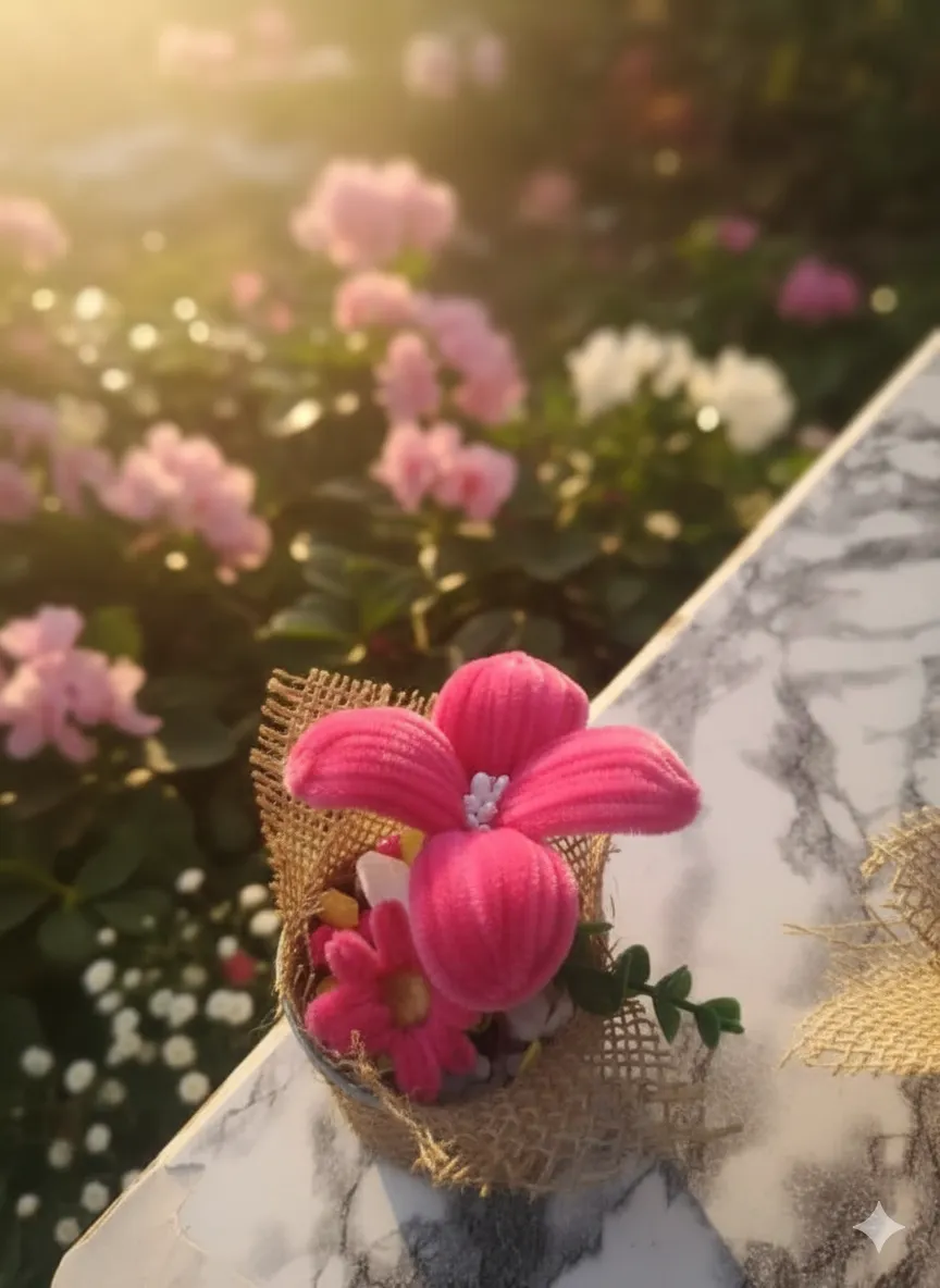 Dekoratif Mini Saksıda Gül