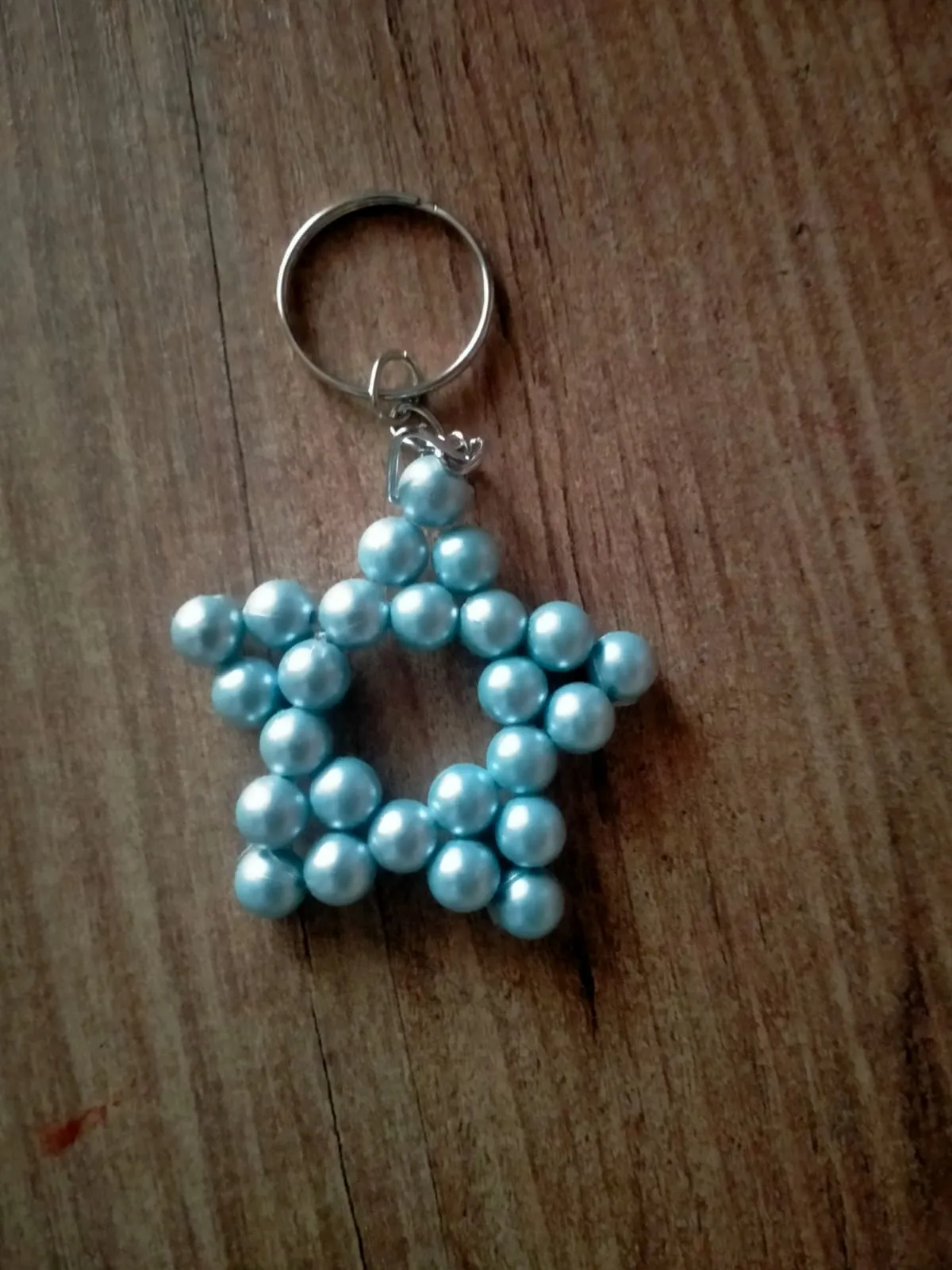 Blue Bead Star Keychain