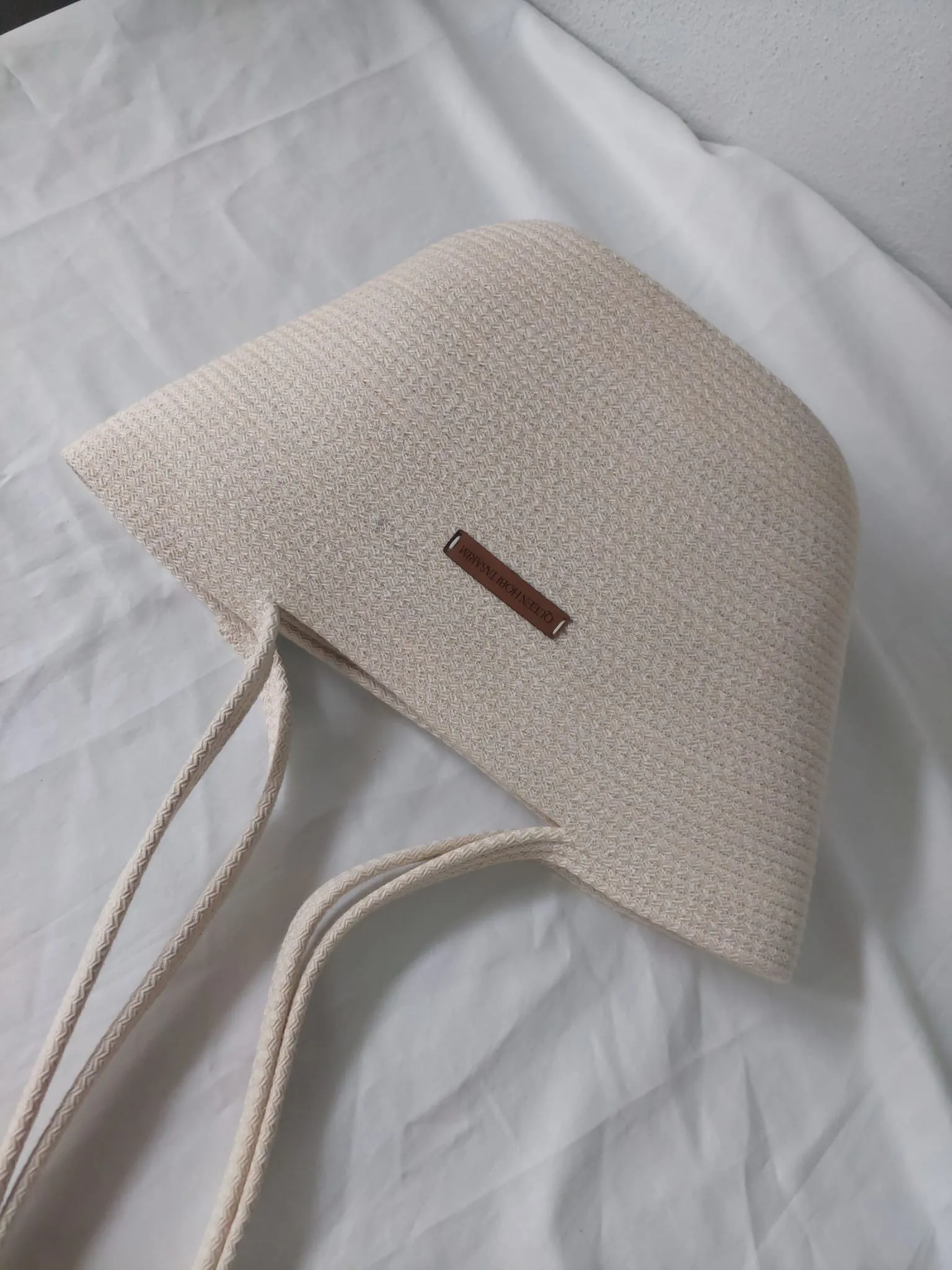 Beige Woven-Look Tres Beach Bag - Large Capacity Summer Shoulder Bag