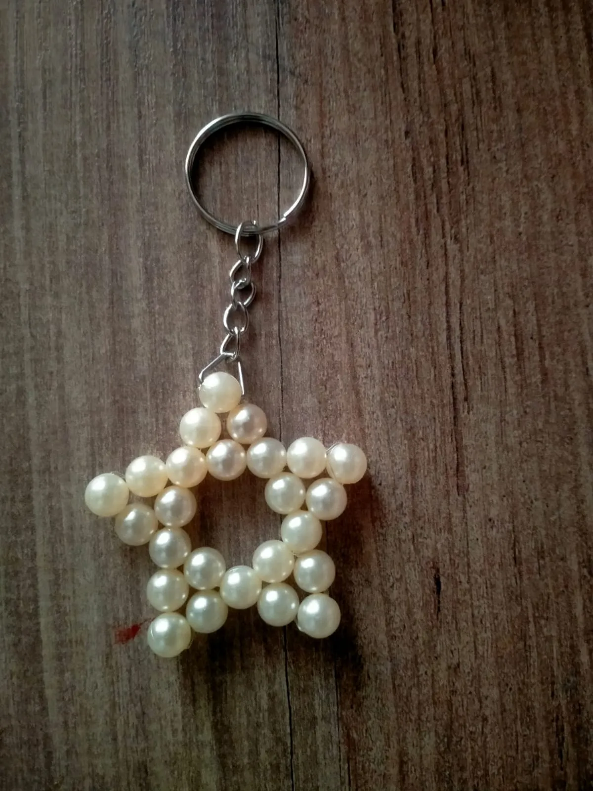 White Star Shaped Keychain